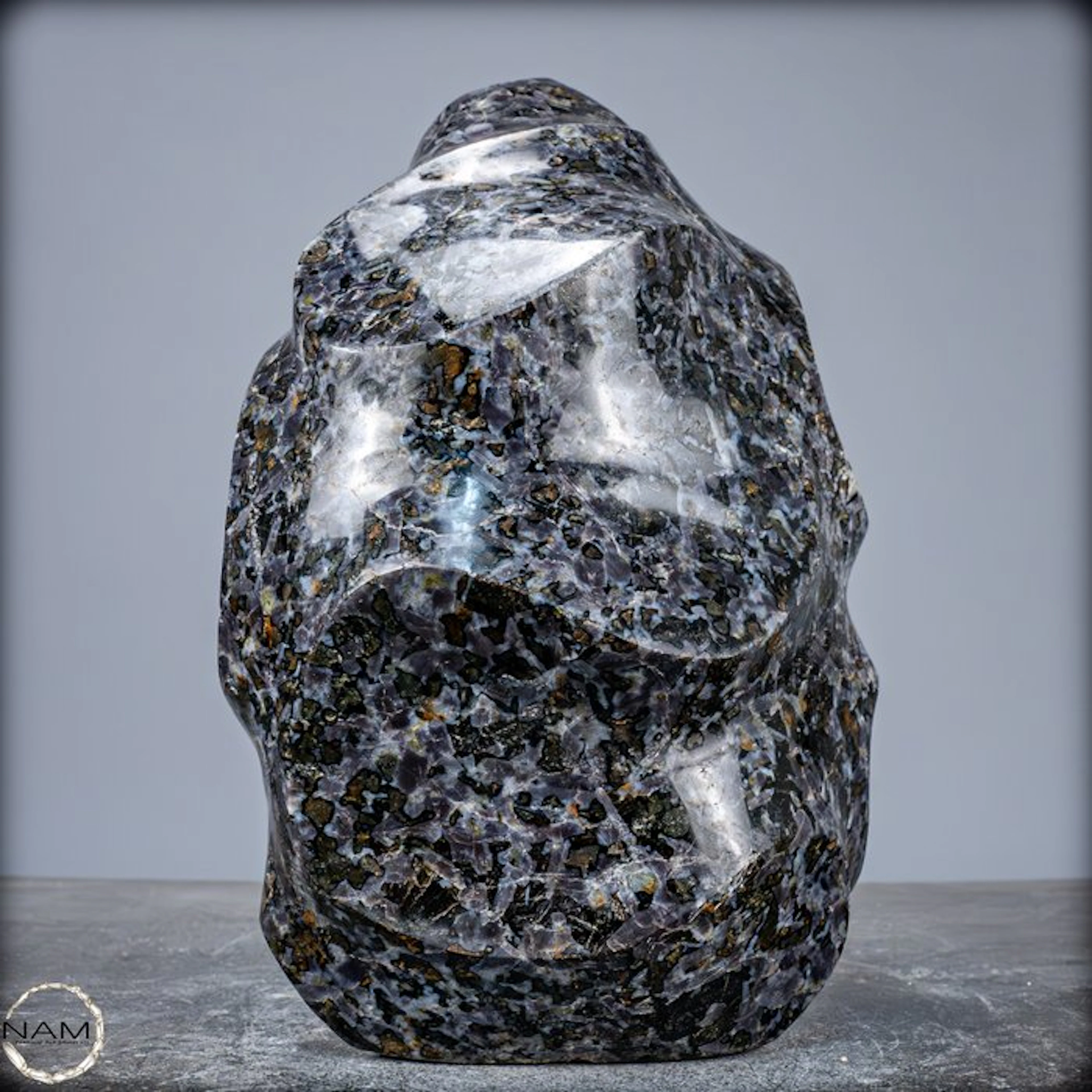 Large Natural Merlinit - Indigo Gabbro Flame- 5511.23 g
