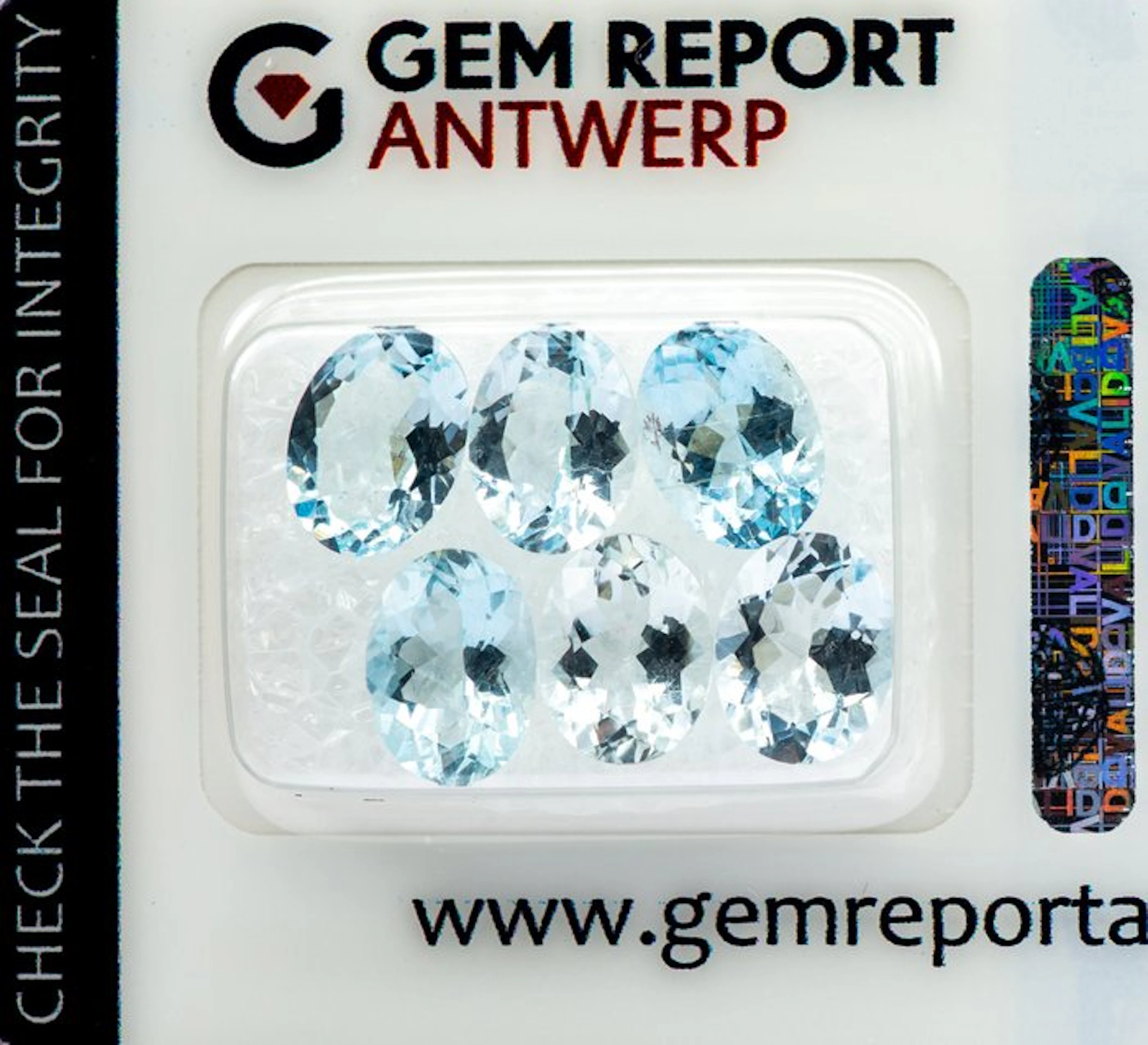 No reserve price - 6 pcs Blue Aquamarine - 6.81 ct - Gem...