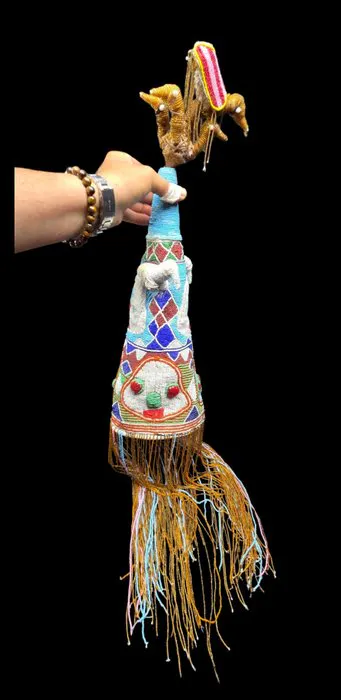Beaded YORUBA headdress - Royal ceremonial Andela...