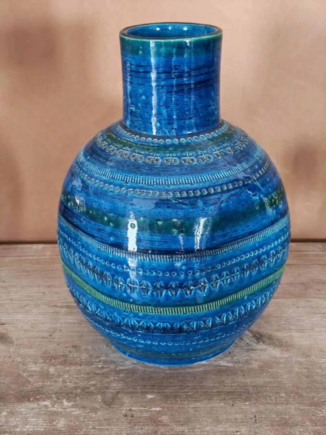 Bitossi - Aldo Londi - Vase - Ceramic, height 32 cm - "Rimini Blu" 60s/70s