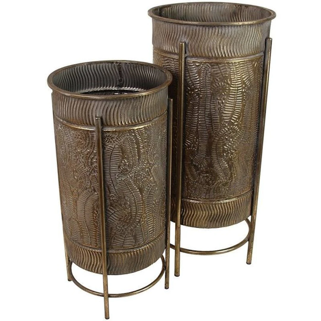 Flower pot (2) - Metal, Iron