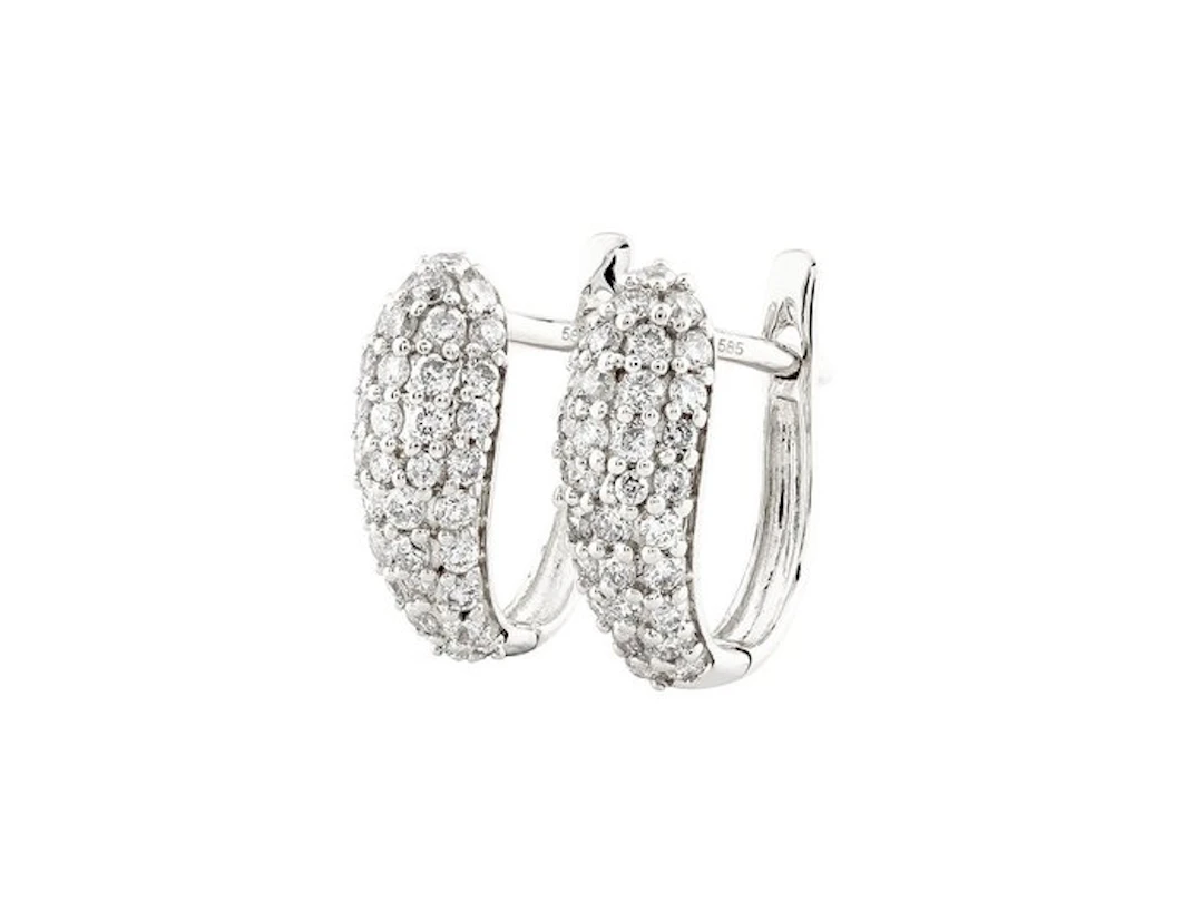 Earrings - 14 kt. White gold - 0.40ct. tw. Diamond (Natural)