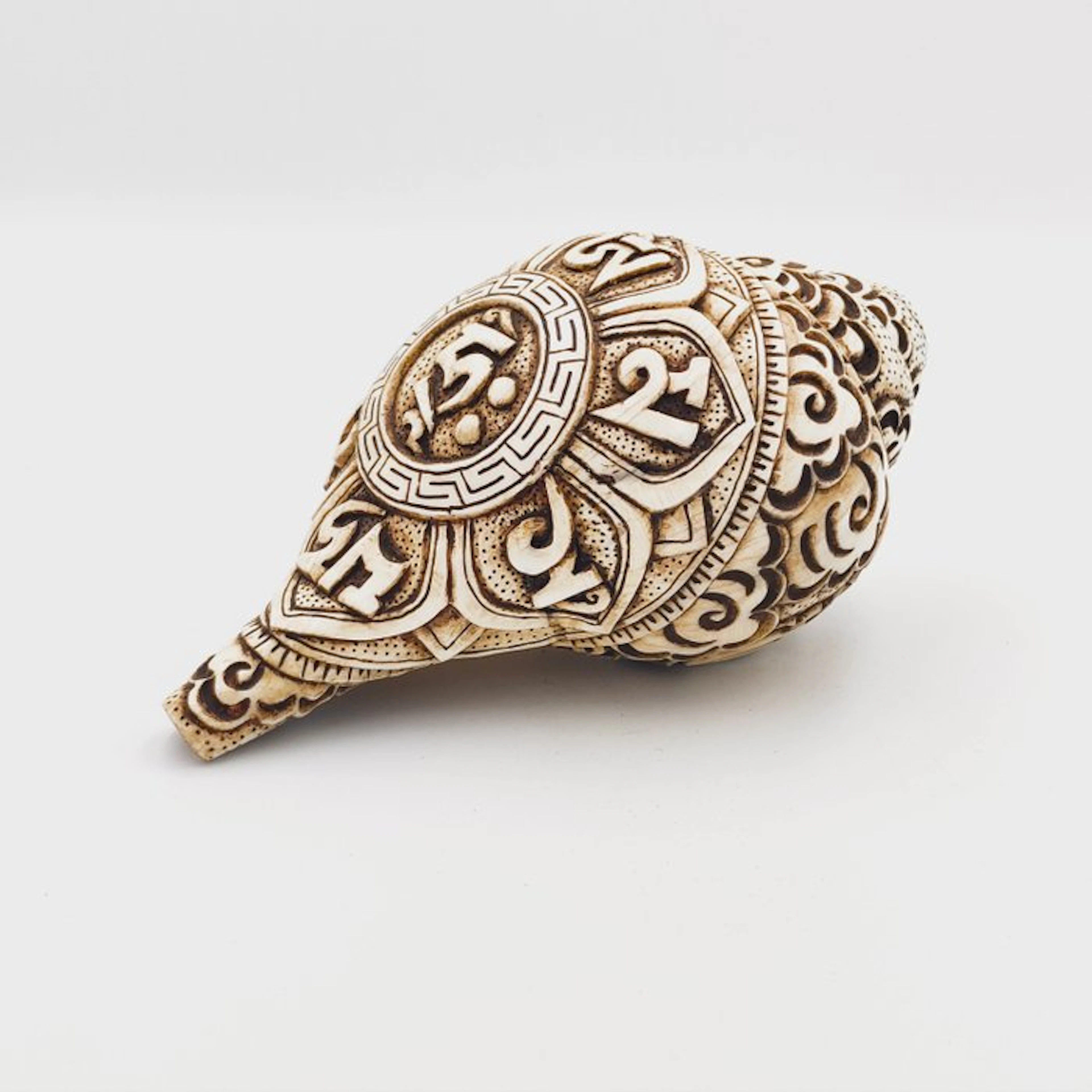 Ancient Tibetan or Nepalese Conch Shell Ritual Talisman...
