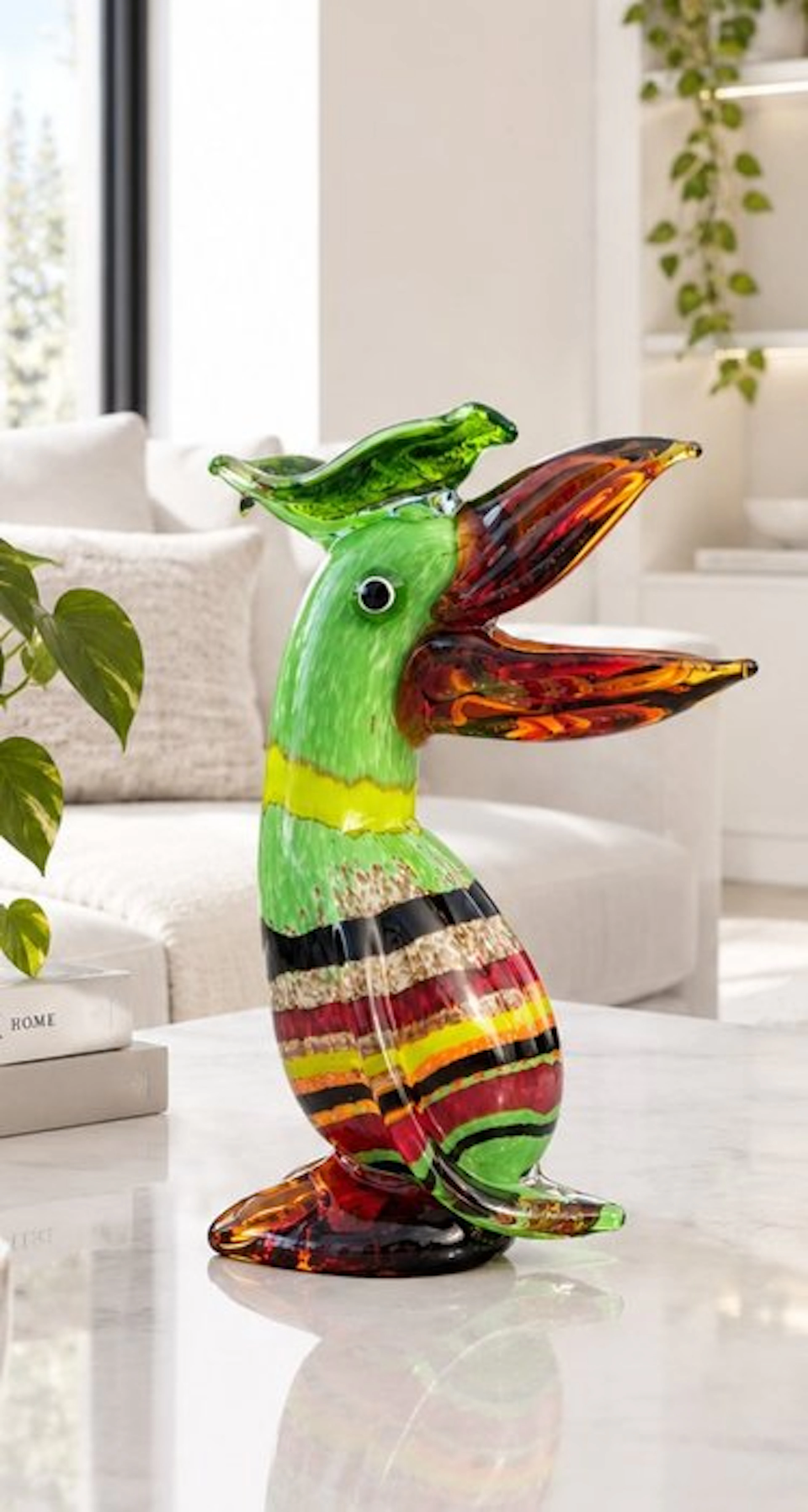 Sculpture, vrolijke pelikaan - 34.5 cm - Murano style
