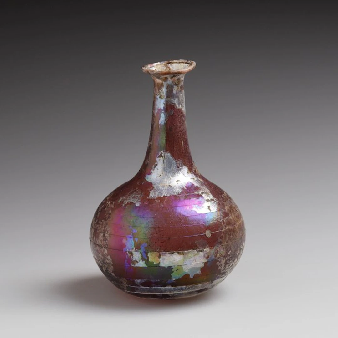 Ancient Roman Glass Spendide Balsamaire Violin - 93 mm