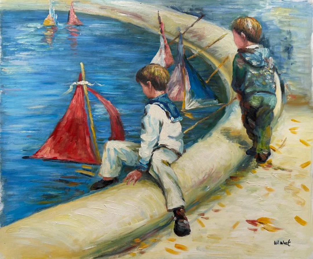 Walter West (1968 - ) - Enfants sur la jetée