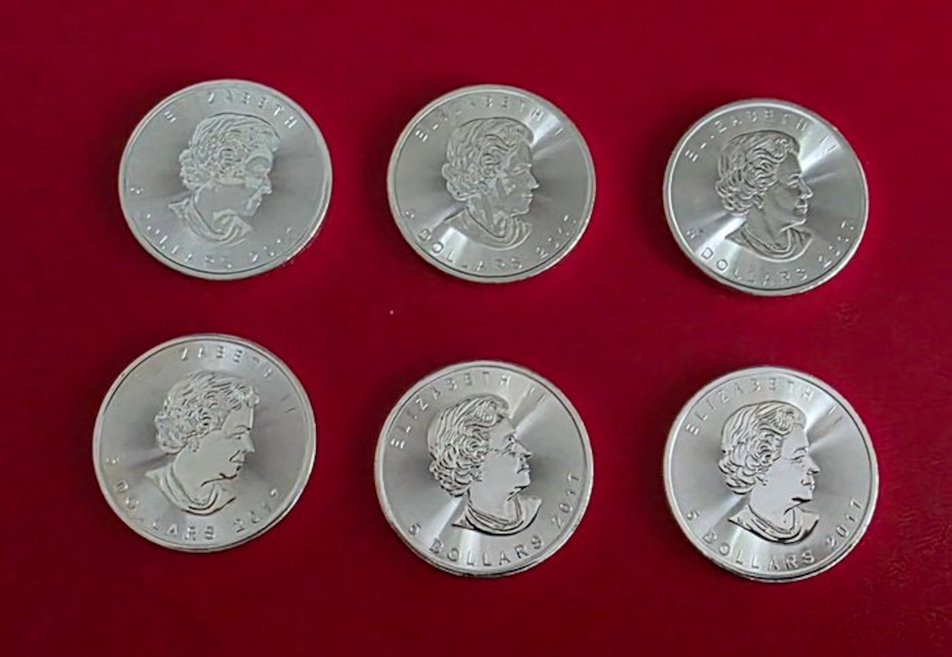 Canada. 5 Dollars 2017 Maple Leaf, 6 x 1 Oz