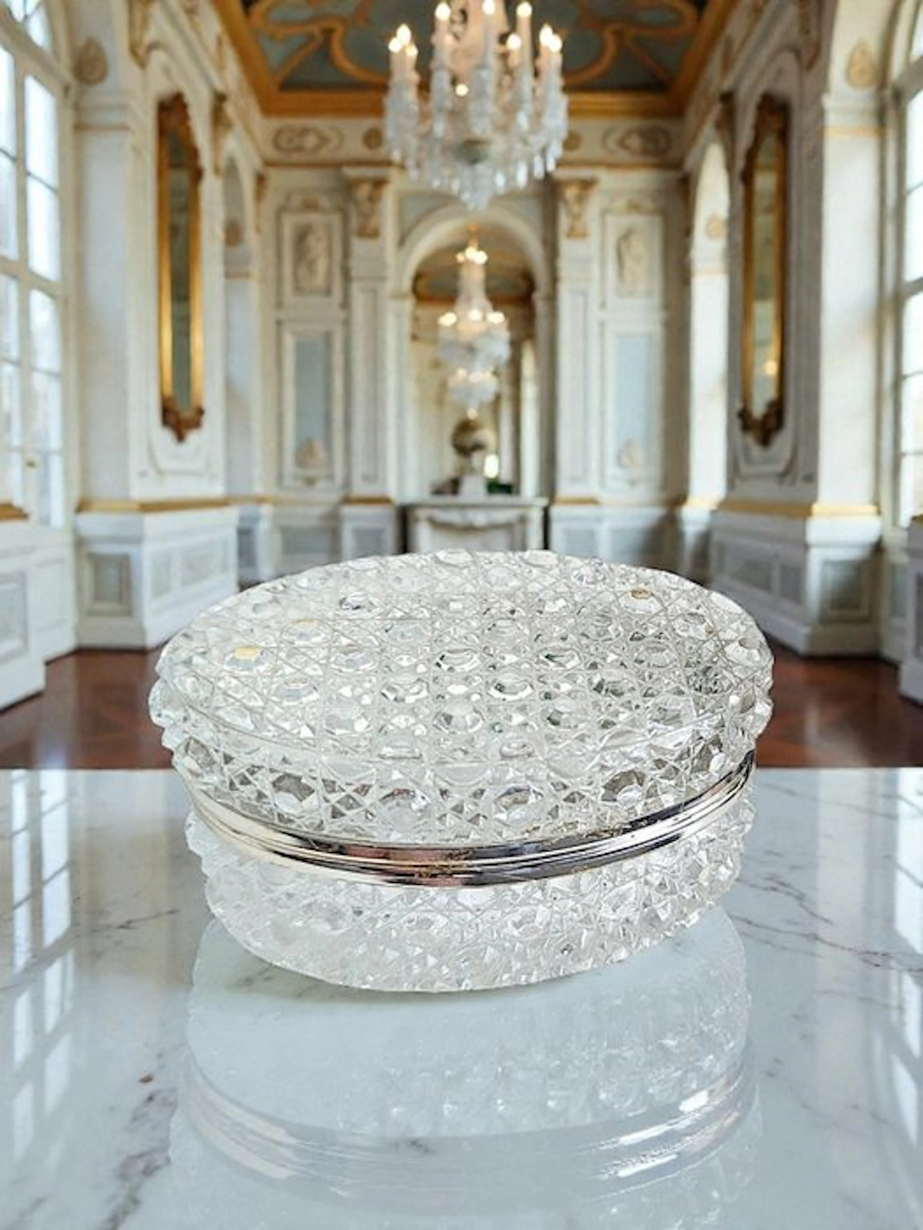 Jewellery box - 1950's - Baccarat Style Cut Crystal - Crystal