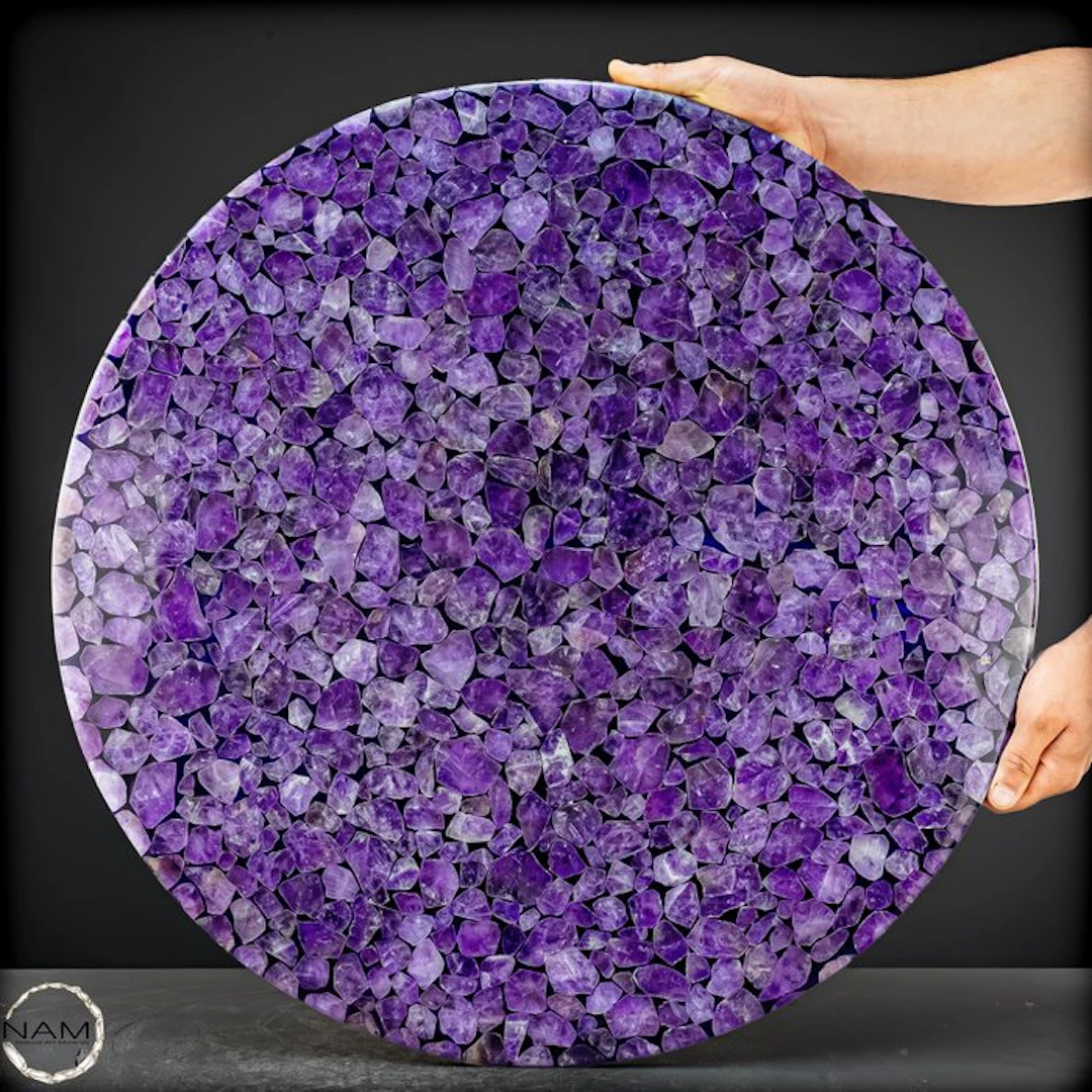 Amethyst tabletop – an exclusive solid natural stone slab...
