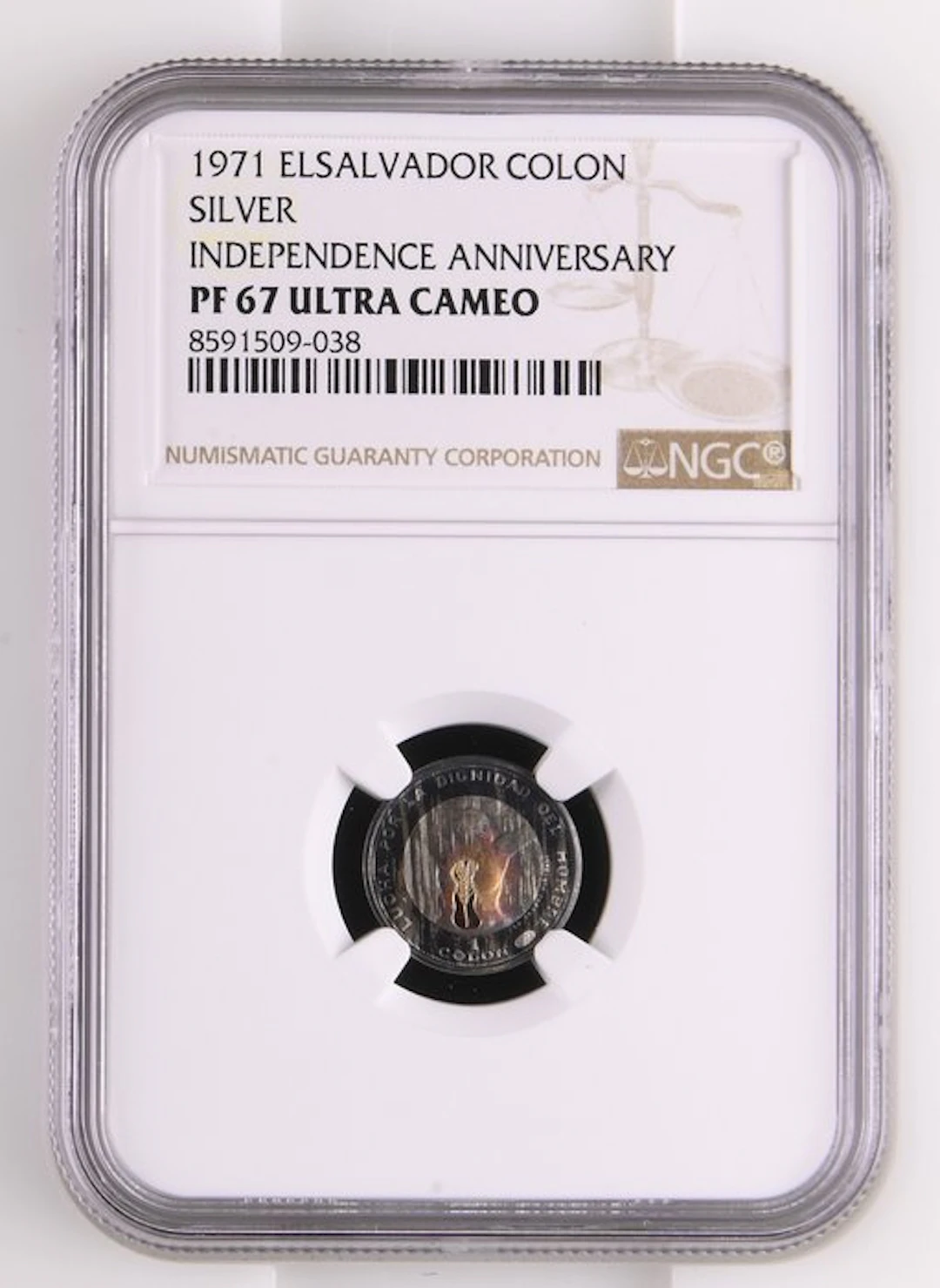 El Salvador. 1 Colon 1971 NGC PF67 ULTRA CAMEO (No reserve price)