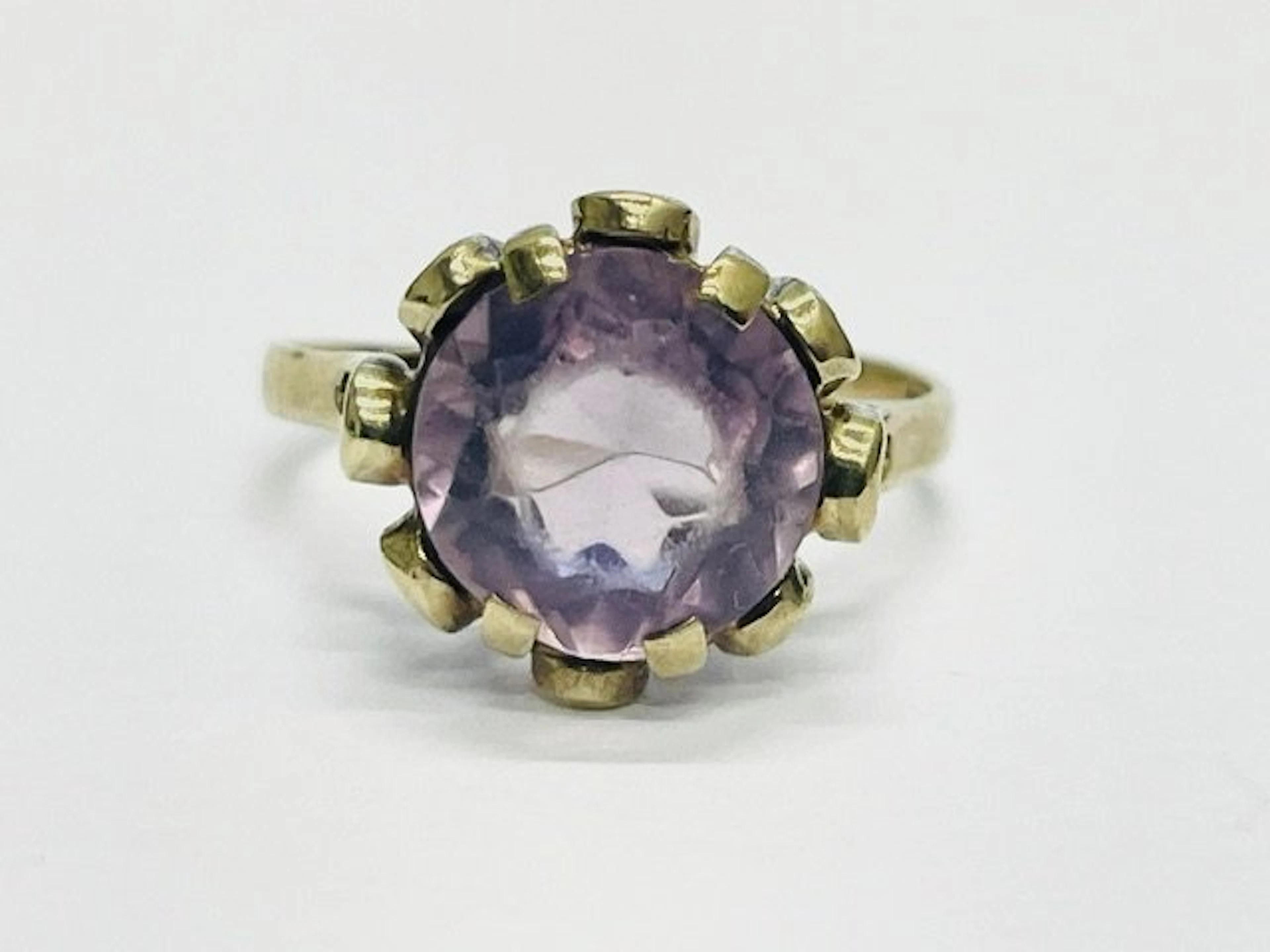 No reserve price - Ring - 8 kt. Yellow gold Amethyst