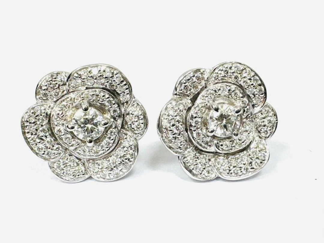 Earrings - 18 kt. White gold - 2.35ct. tw. Diamond (Natural) - Made in Italy