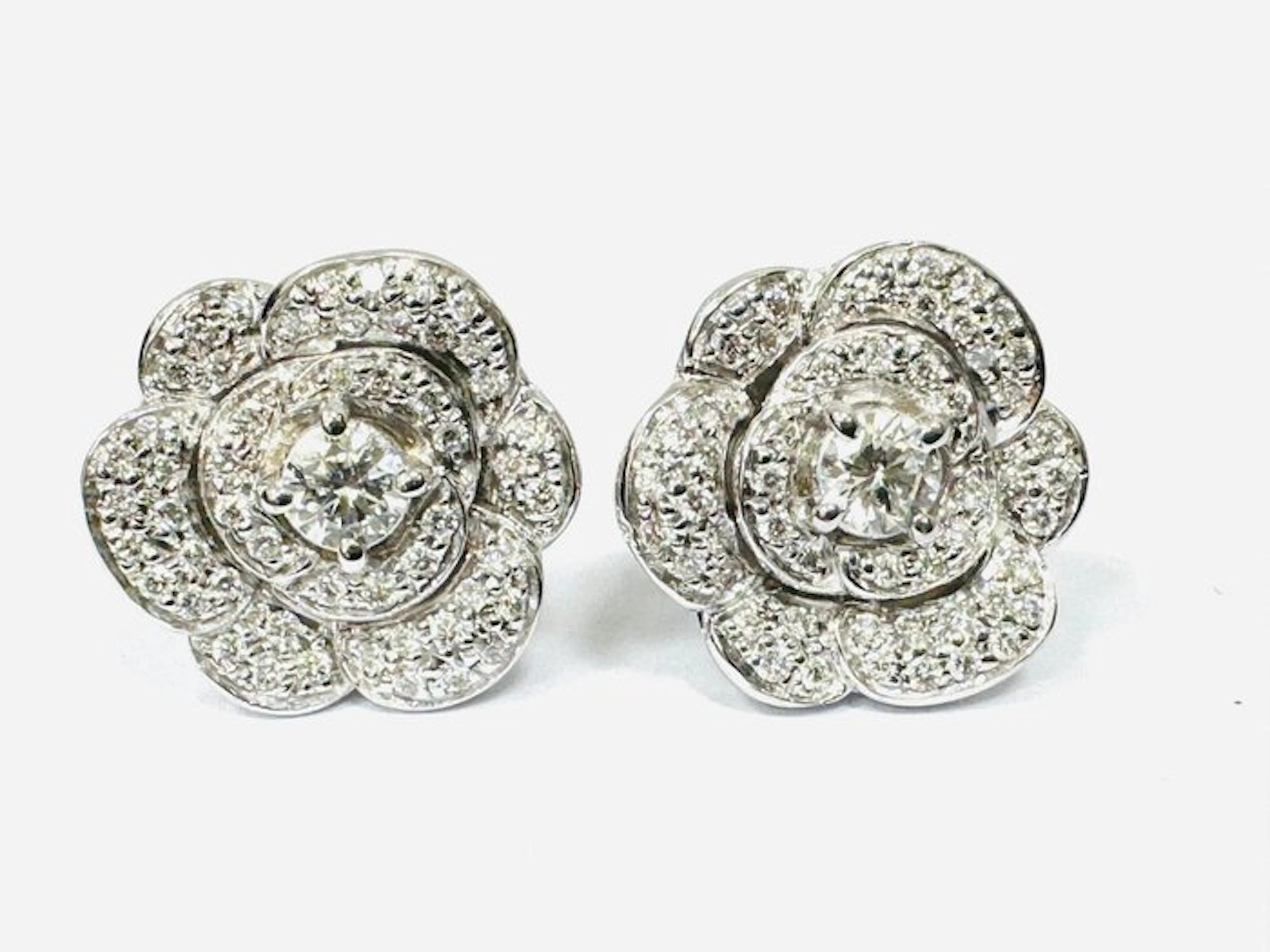 Earrings - 18 kt. White gold - 2.35ct. tw. Diamond (Natural) - Made in Italy