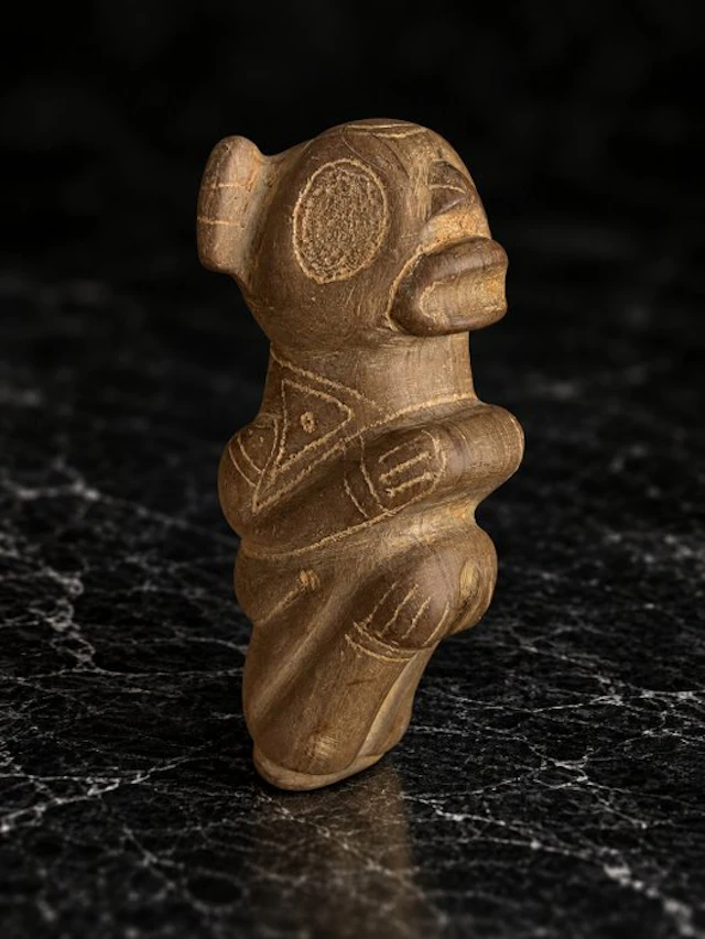 Taino Culture 10th to 15th Century AD Stone, Limestone Zemi Idol - 10.6 cm