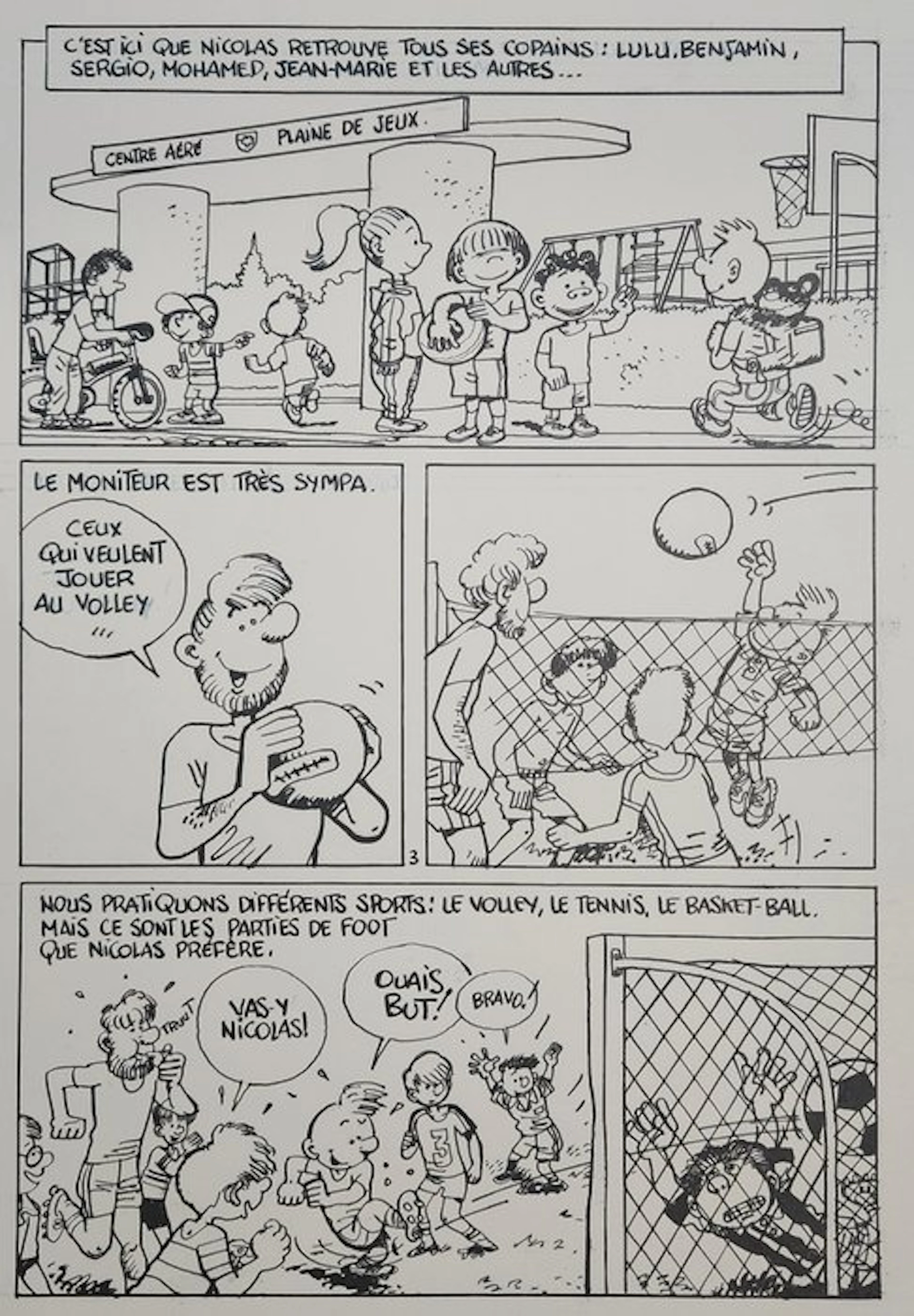 Wasterlain, Marc - 1 Original page - Les vacances de Nicolas - 1988