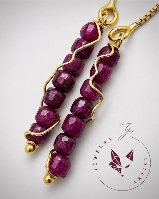 Designer Jewel - Ruby - Certificate - Earrings - Exclusive Workforce
