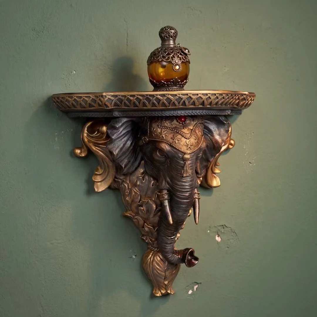 Sculpture, Wandconsole olifant - 31.5 cm - Resin