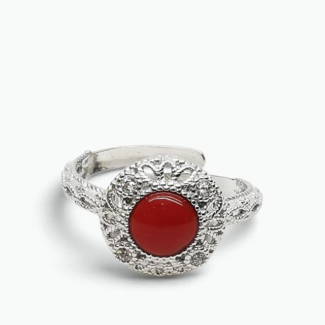 Coral - Sterling Silver 925 - Ring - Italian craftsmanship