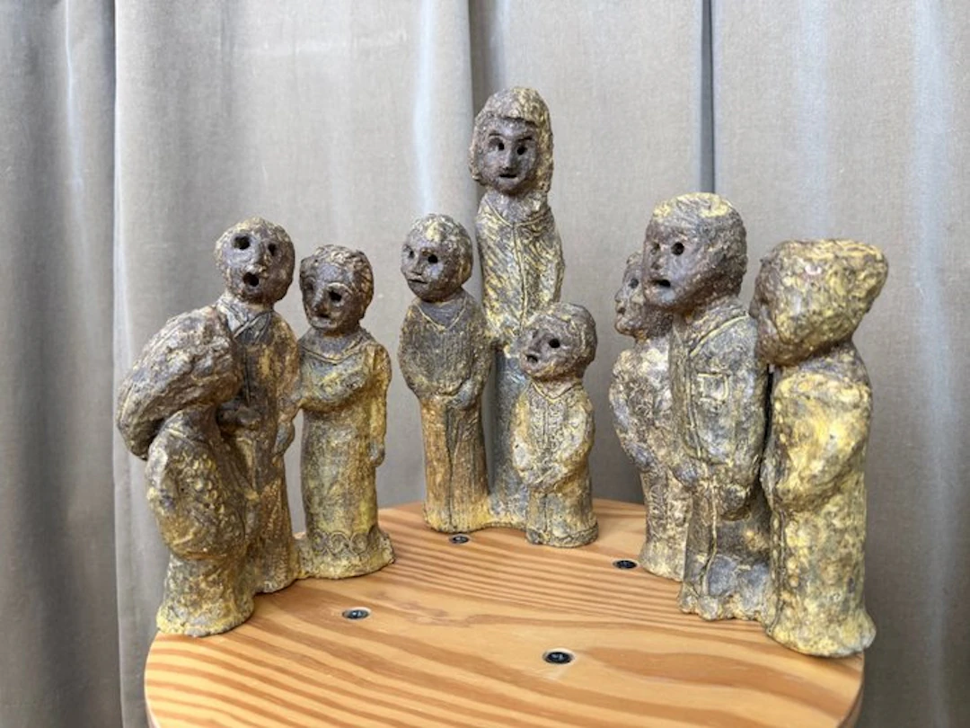 Hans Kuyper - Statue, Vrolijk Drietal - 30 cm - Ceramic