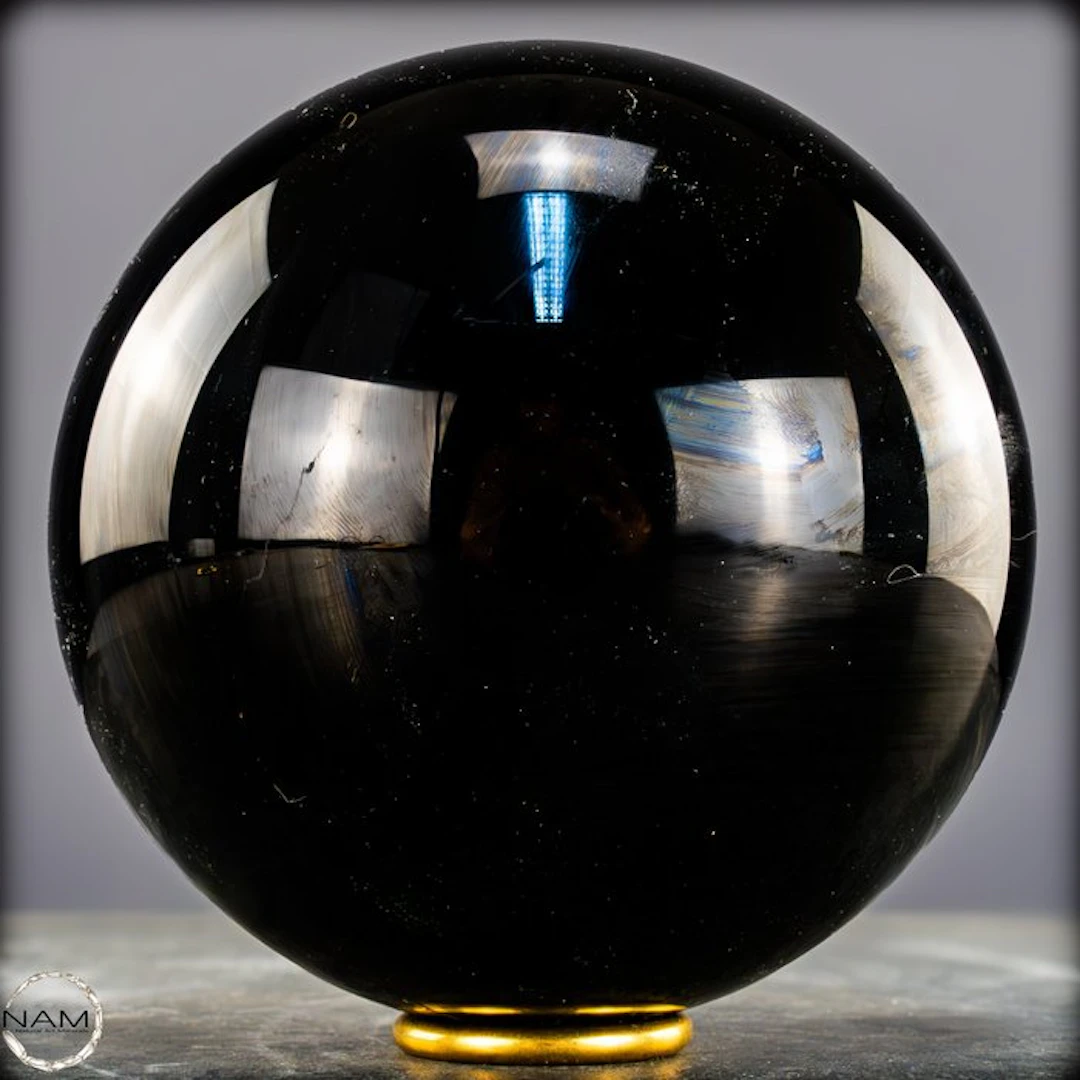 Natural Black Obsidian Kugel, Mexico- 2924.45 g