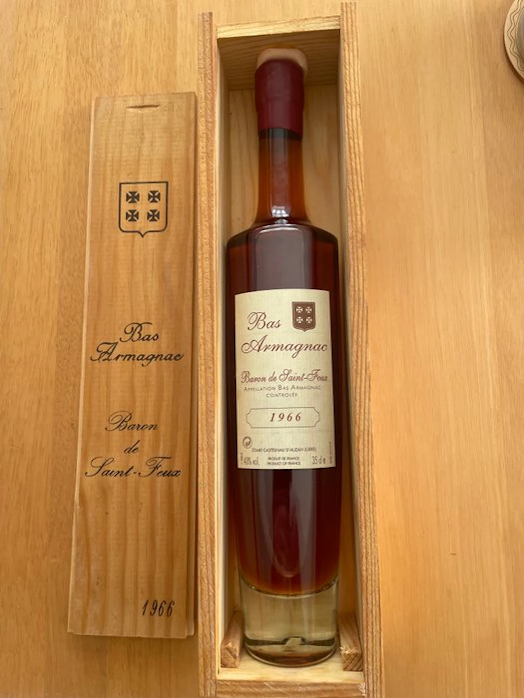 Baron de Saint- Feux 1966 - Bas Armagnac millésime - b. 1990s - 35cl