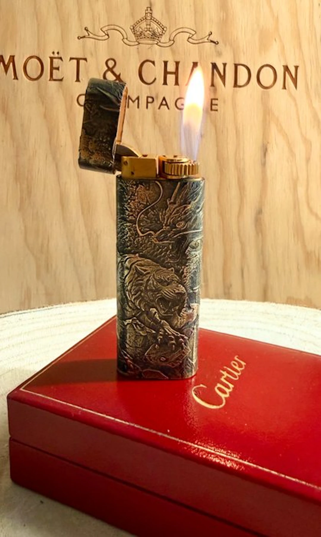 Cartier - YIN YANG Tigre private collection - Lighter - gold-plated