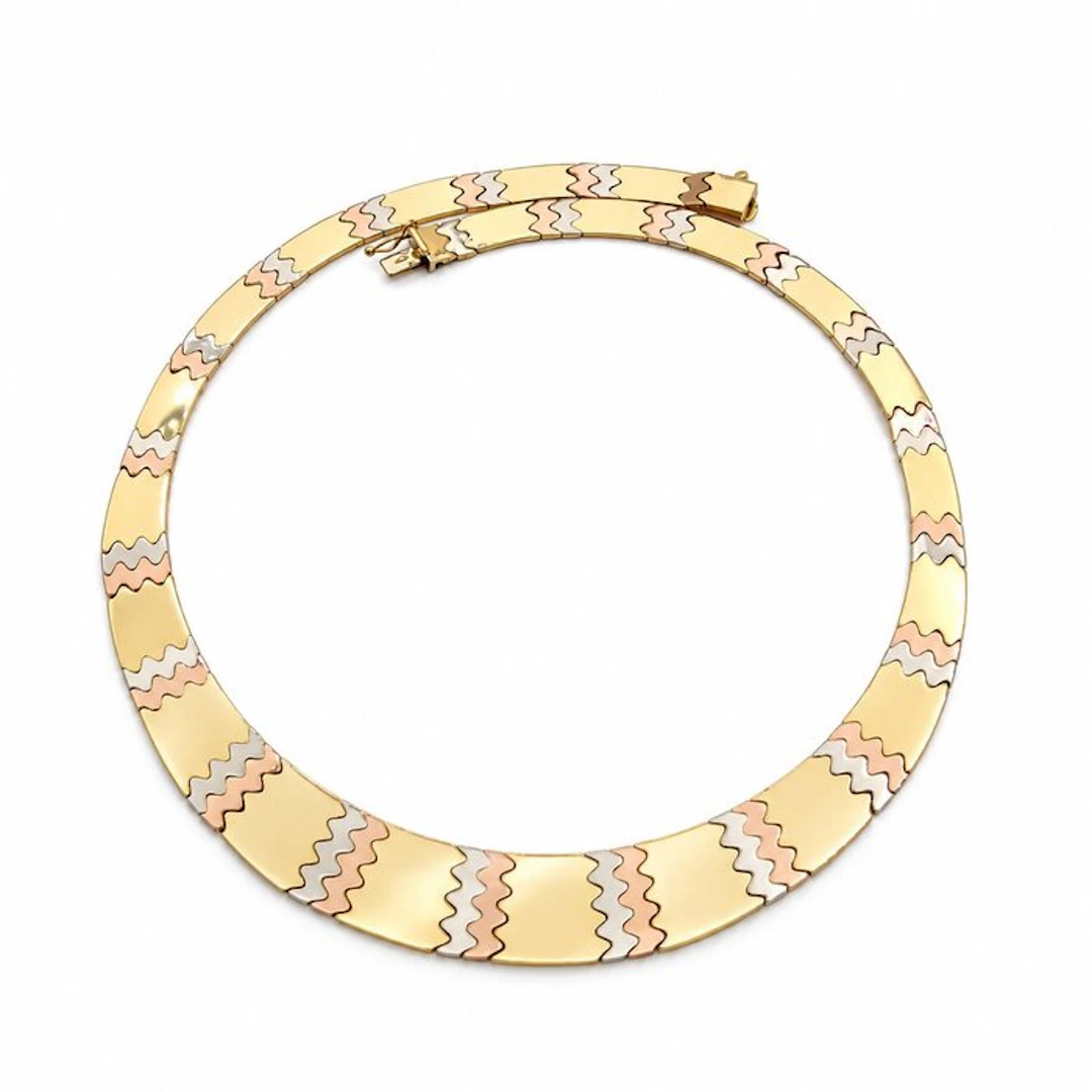Necklace - 18 kt. Yellow gold, White gold, Rose gold - Made in Italy - Handmade