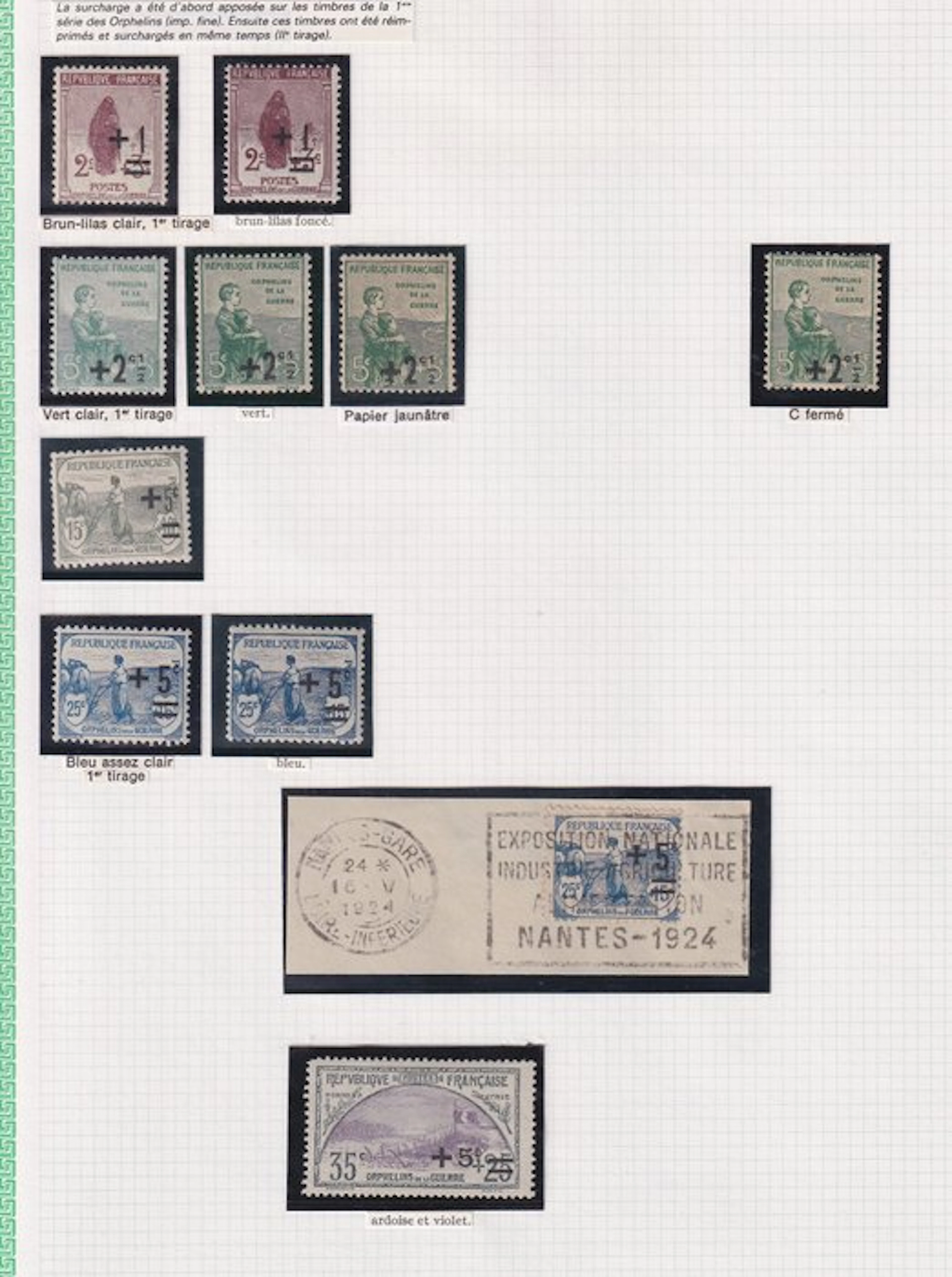 France 1922 - étude sur la 2ème série des oprhelins de...