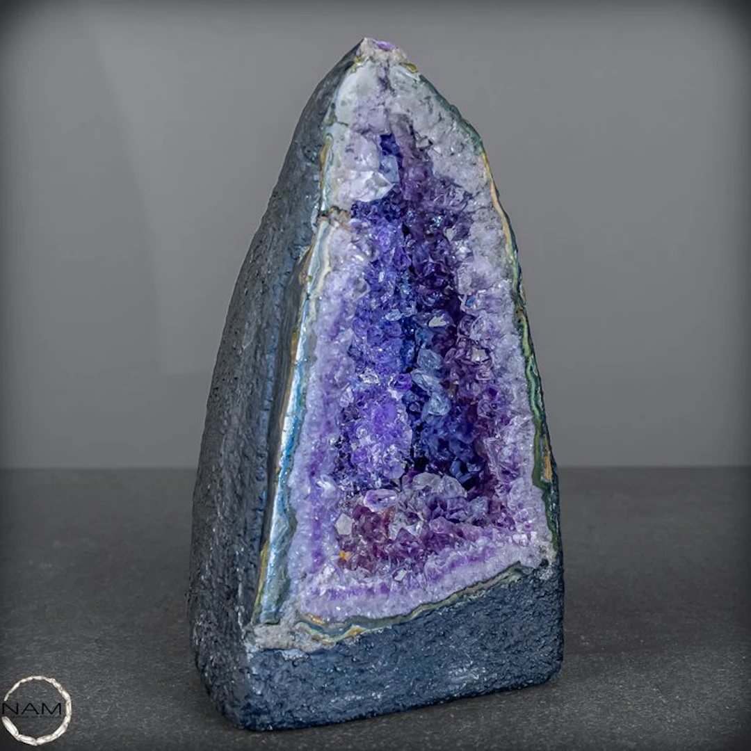 Natural amethyst crystal cathedral – deep purple collector's rarity- 910.17 g