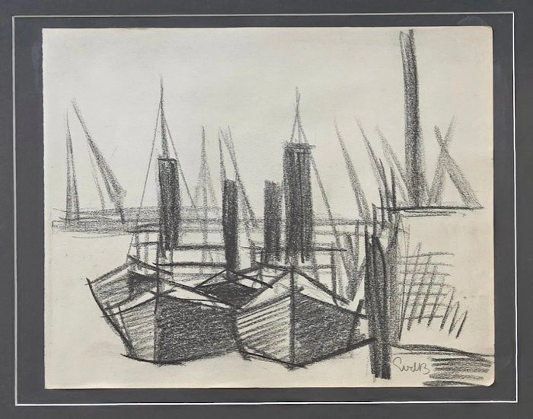 Siep Van Den Berg (1913-1998) - Boten in friesland