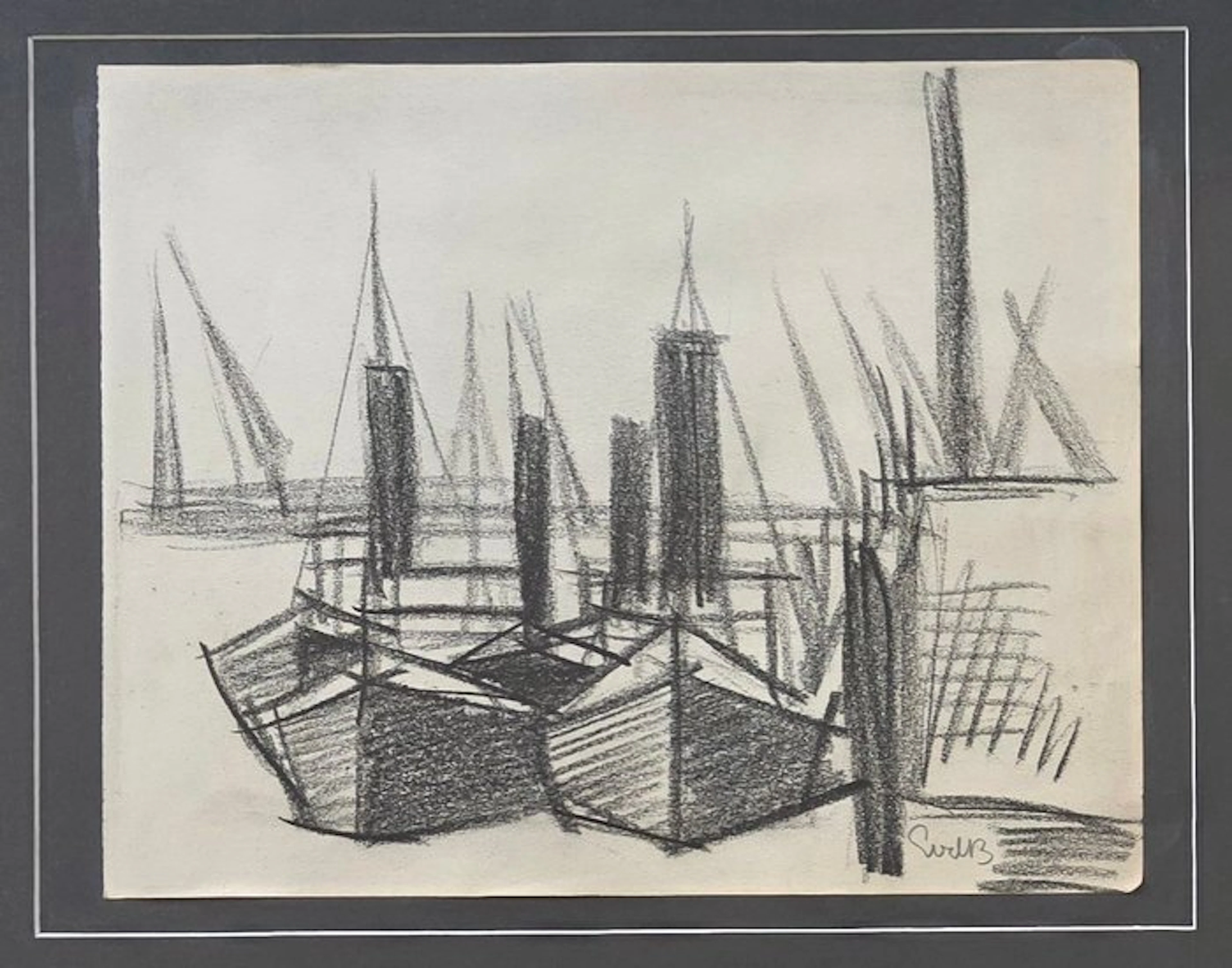 Siep Van Den Berg (1913-1998) - Boten in friesland