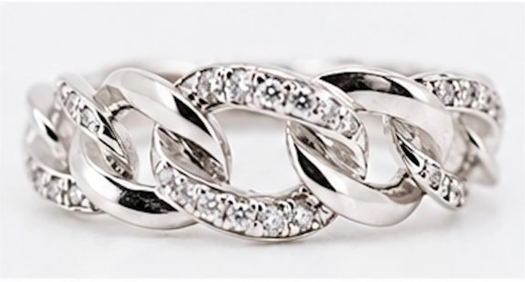 No reserve price - Engagement ring - 18 kt. White gold - 0.15ct. tw. - Diamond