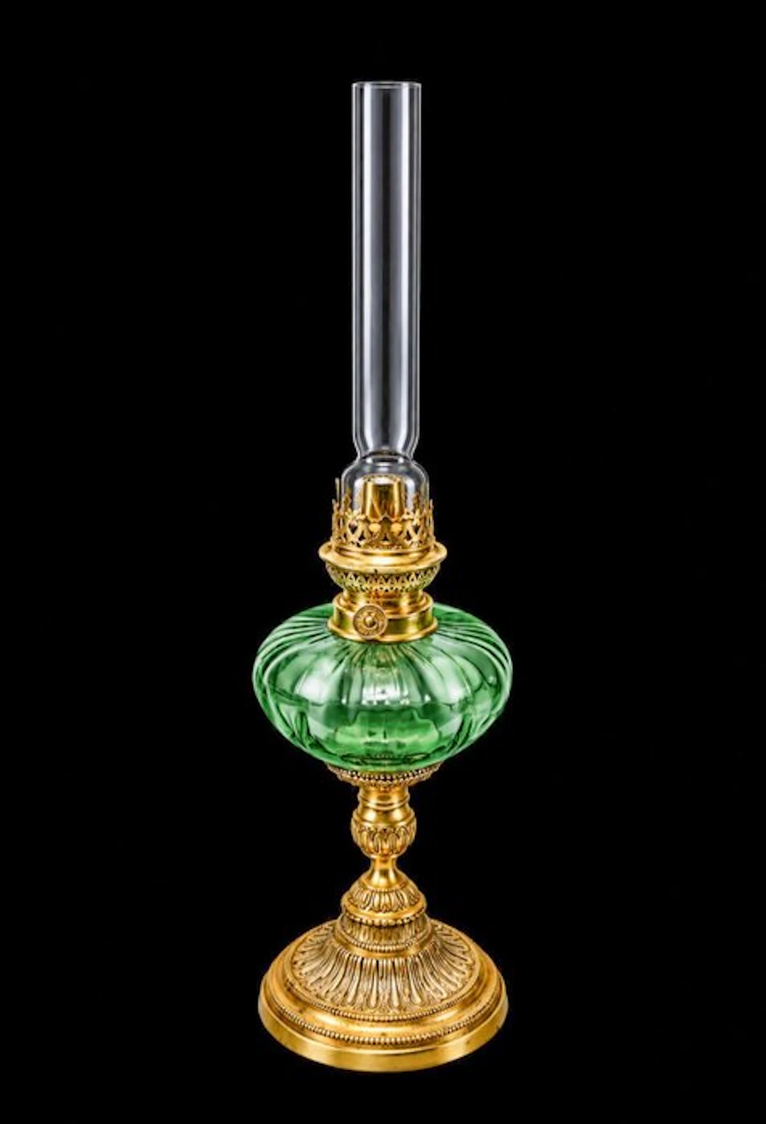 France - Kerosene lamp - Crystal, Glass, Bronze