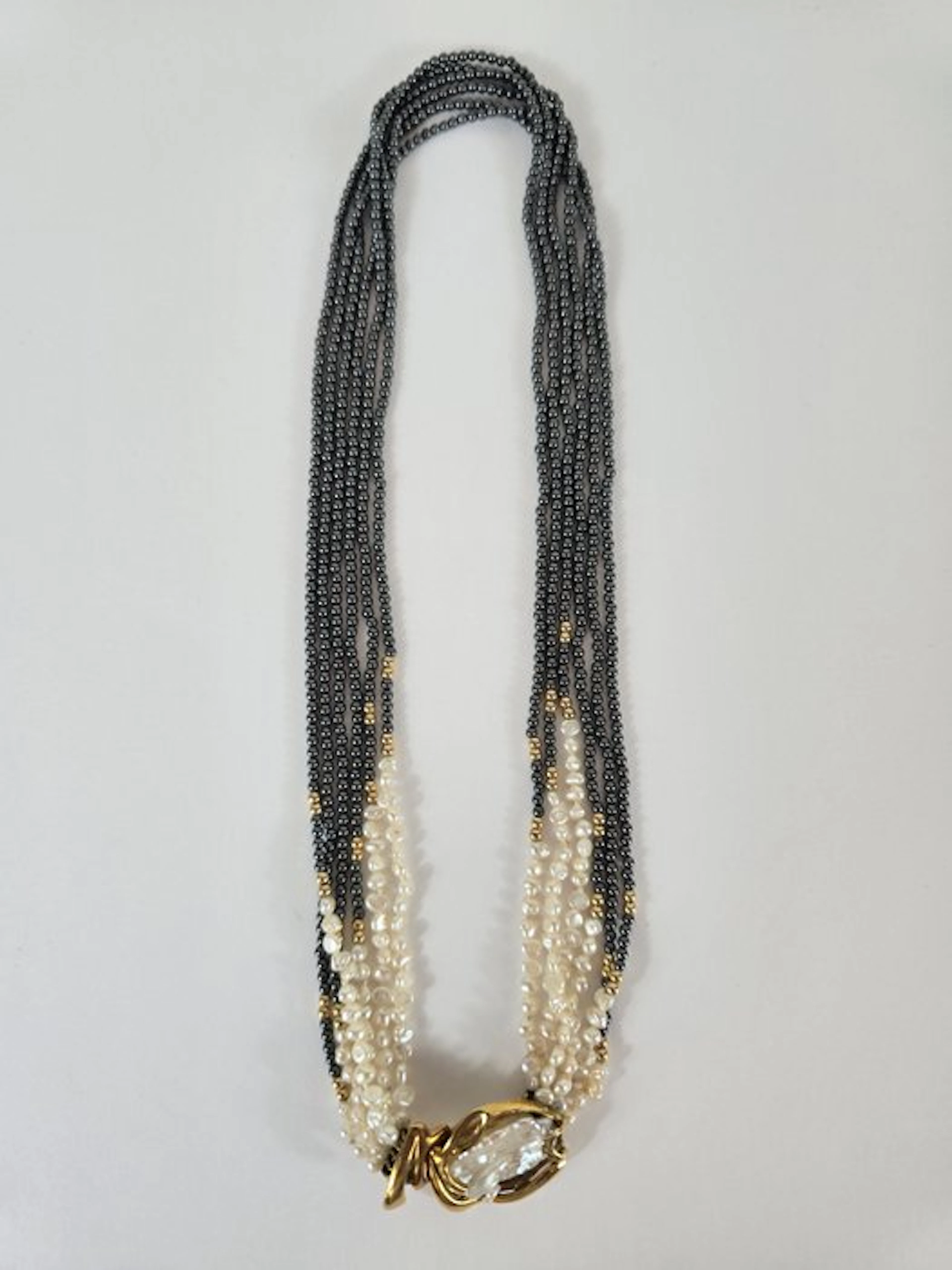 Necklace - 14 kt. Yellow gold - Pearl - Studio 5 twisted 14k gold