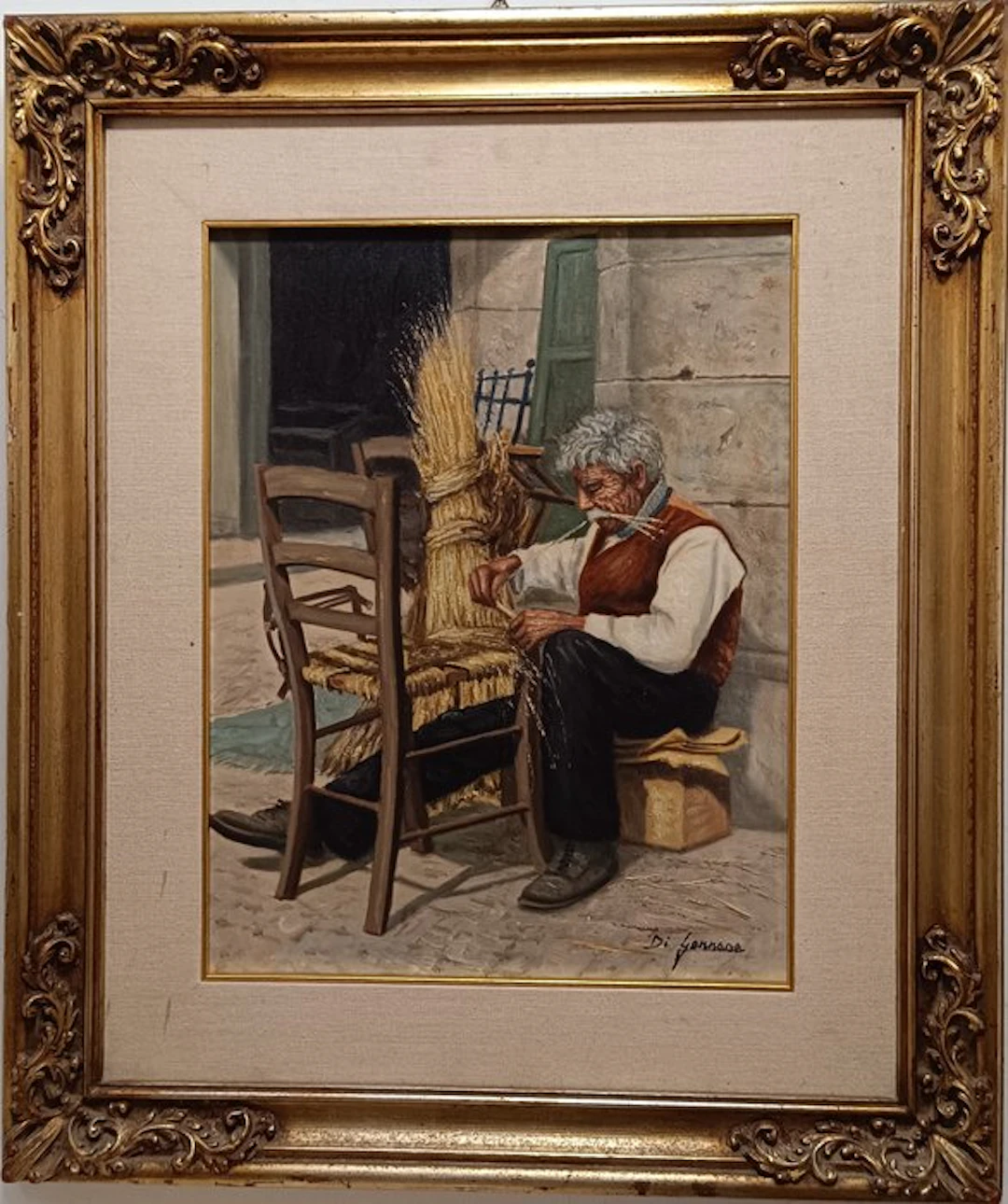 Scuola italiana (XX), Firmato Di Gennaro (XX) - L' impagliatore