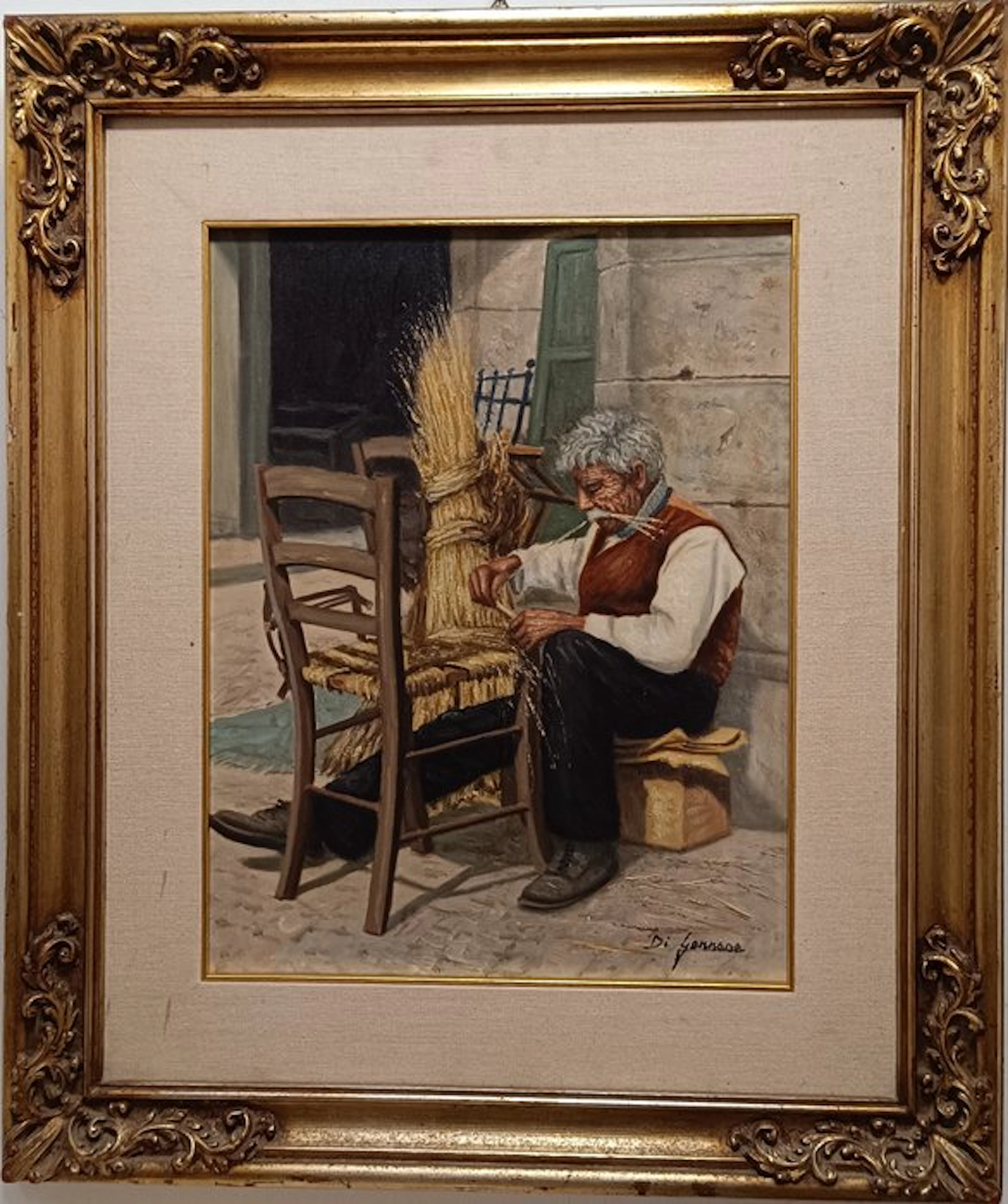 Scuola italiana (XX), Firmato Di Gennaro (XX) - L' impagliatore