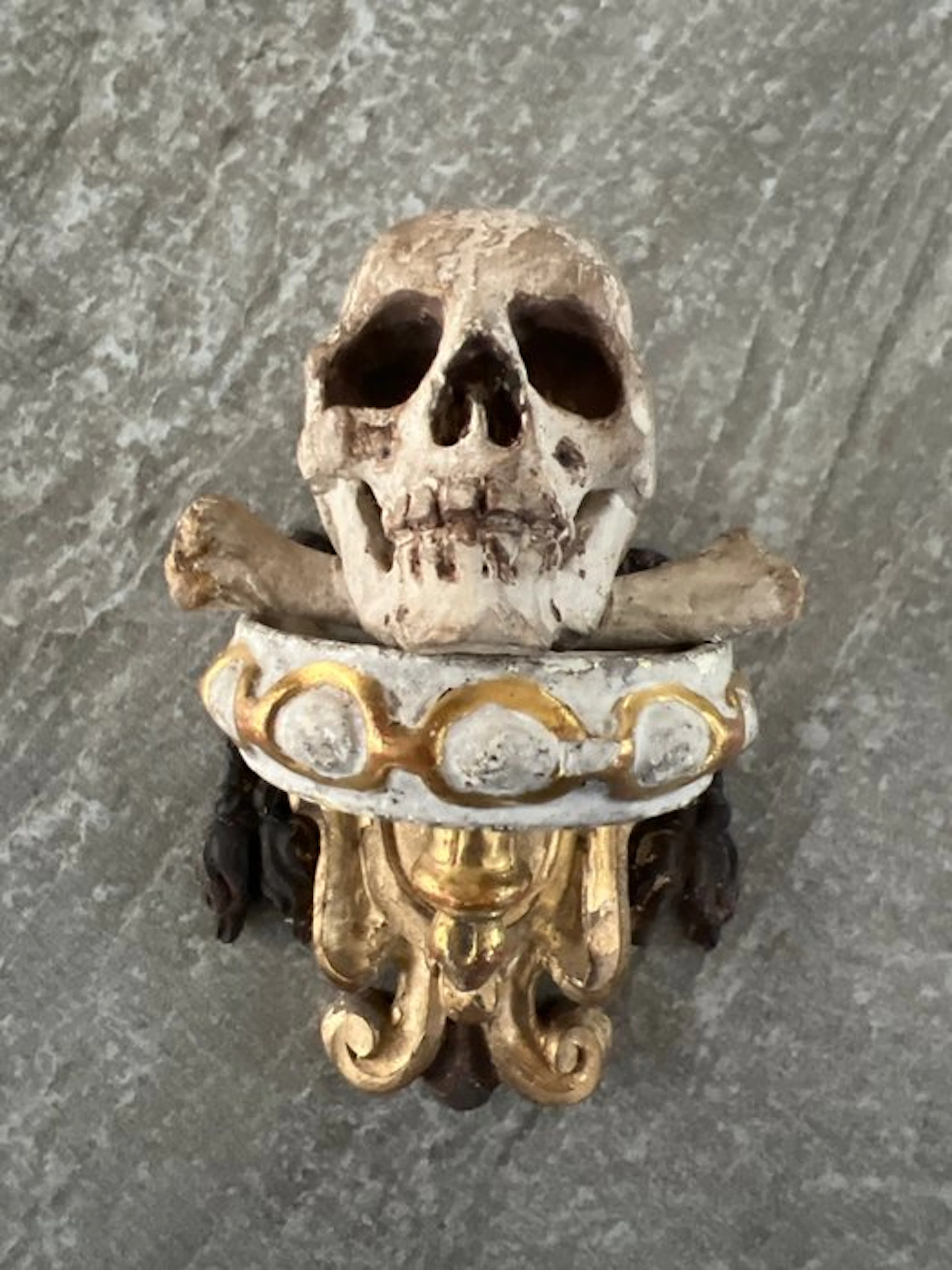 Statue, Momento Mori - 10 cm - Wood