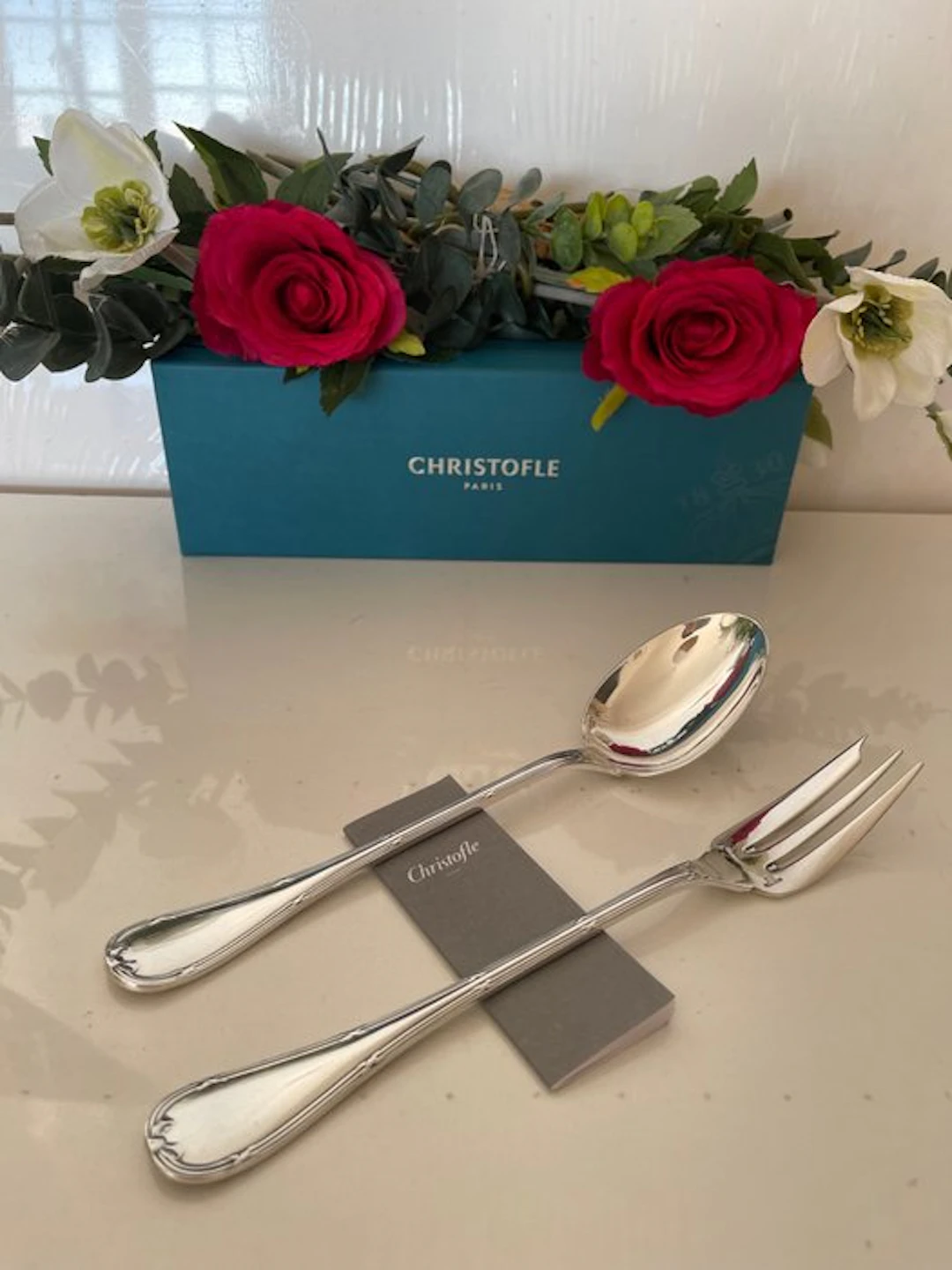 Christofle - Vegetable server - Ribbon Pattern - silvered metal