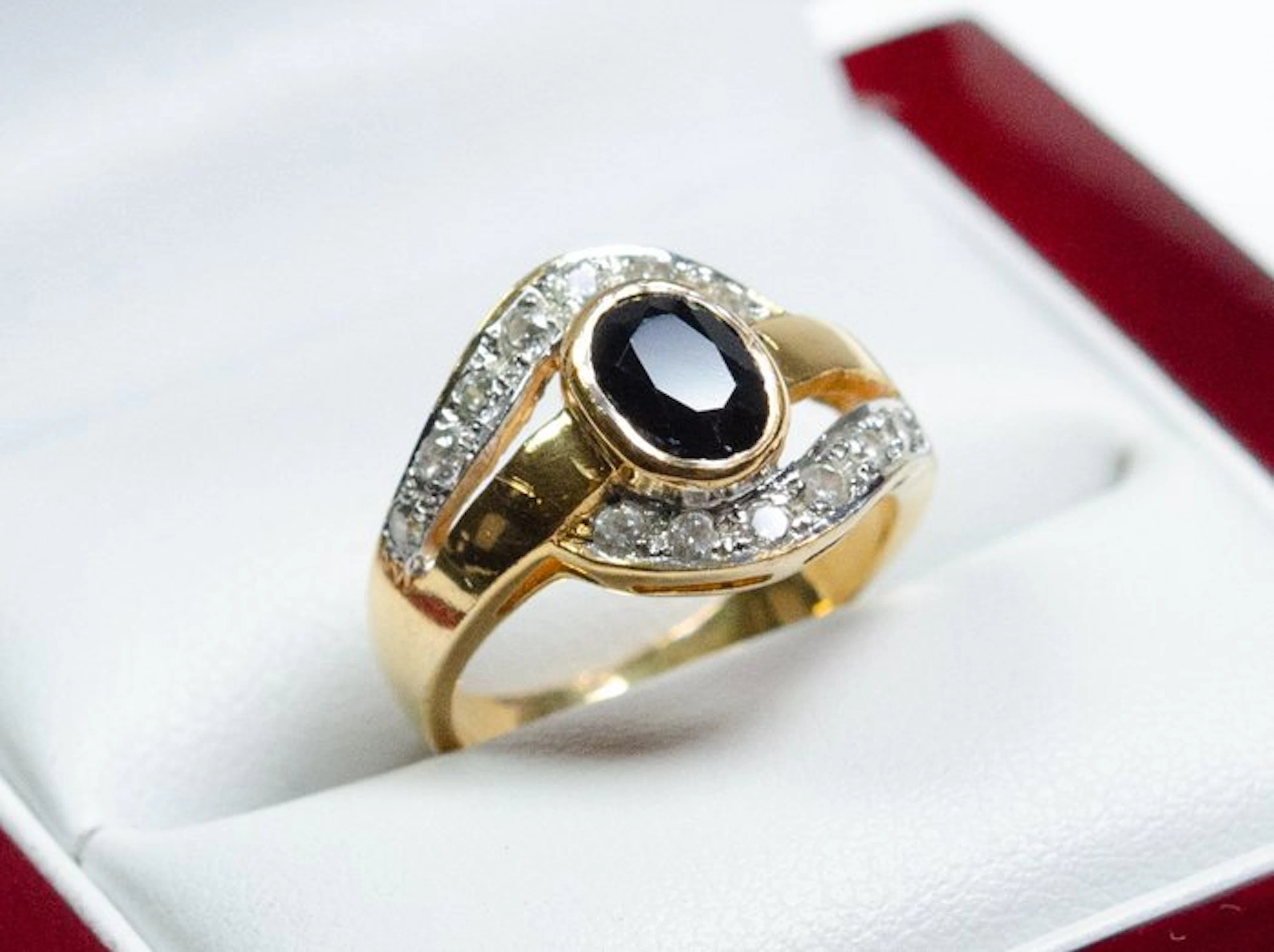 No reserve price - Ring - 800 Silver - 1.00 ct Sapphire