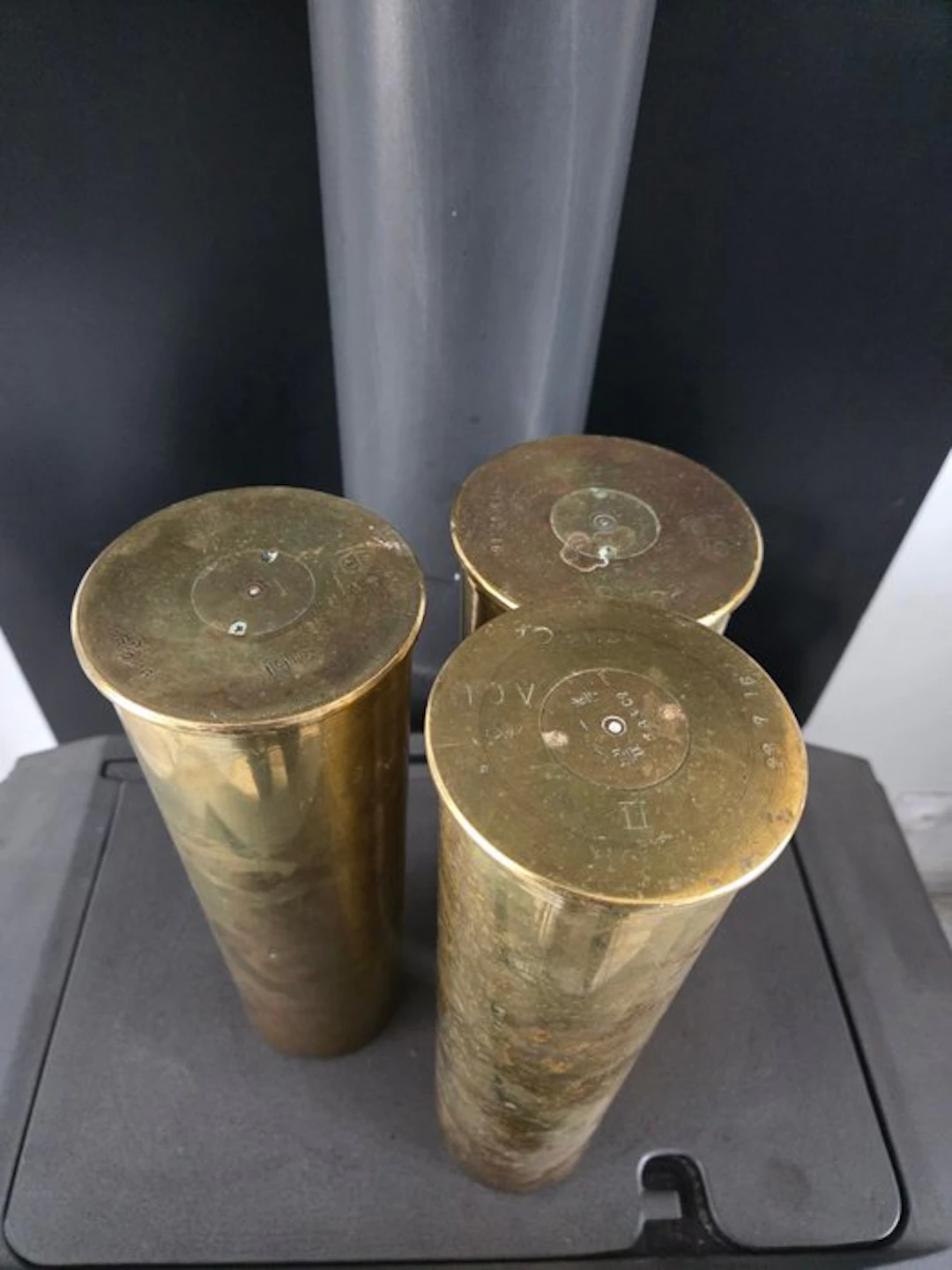 United Kingdom - 3 English WWI cartridge cases - Military equipment - 1916