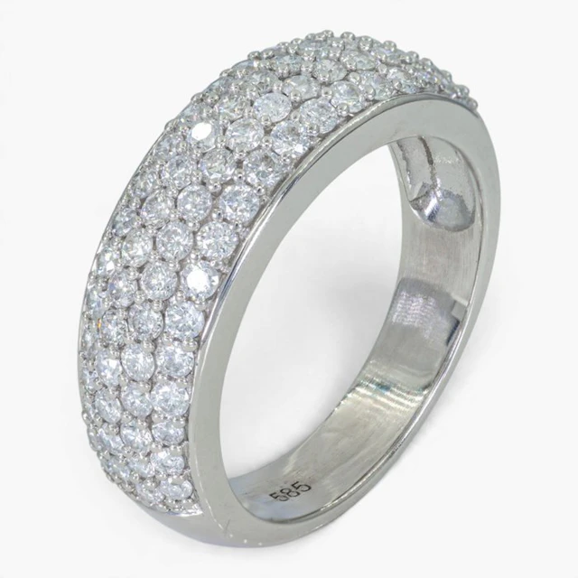 No reserve price - Ring - 14 kt. IGI, White gold - 1.05ct. tw. Diamond