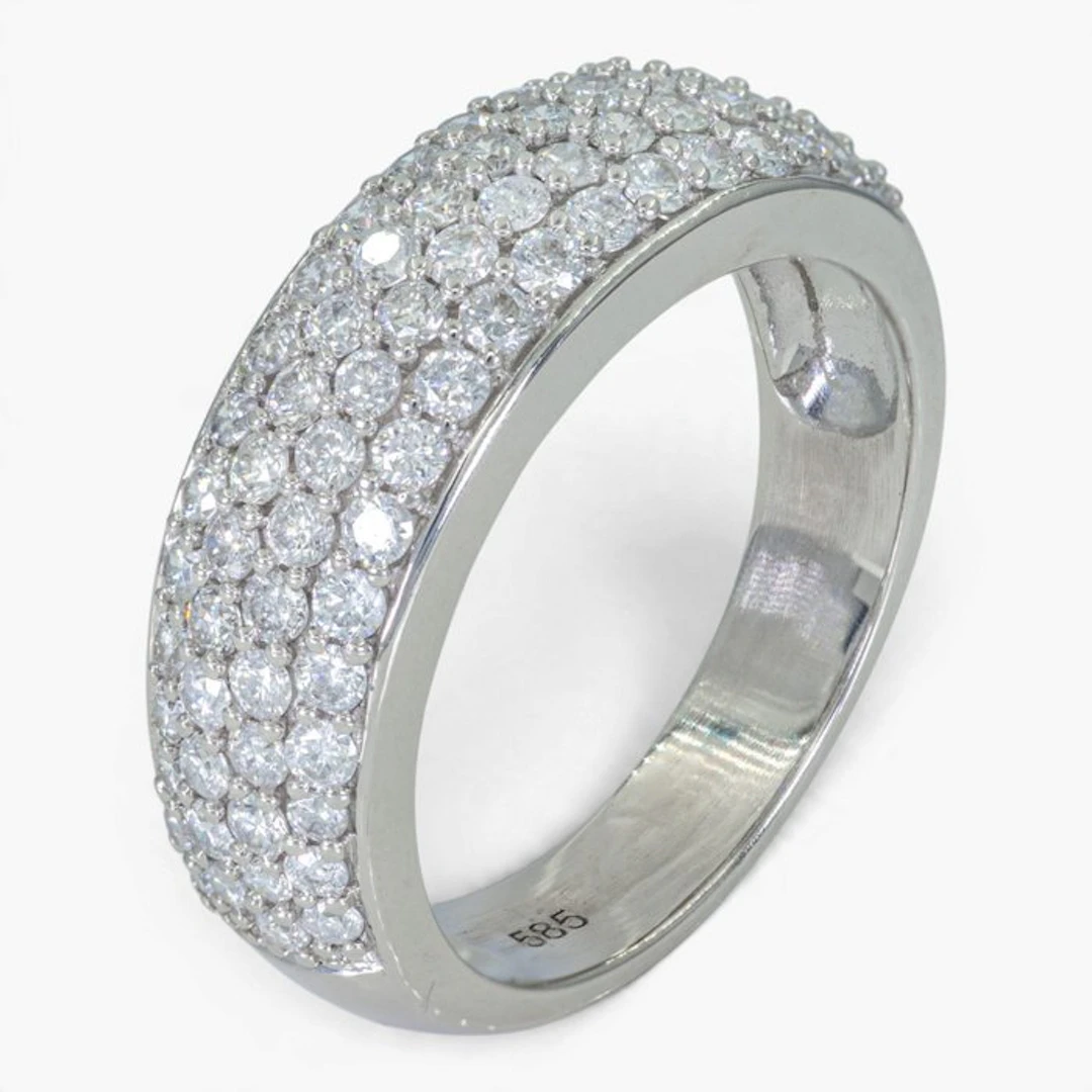 No reserve price - Ring - 14 kt. IGI, White gold - 1.05ct. tw. Diamond