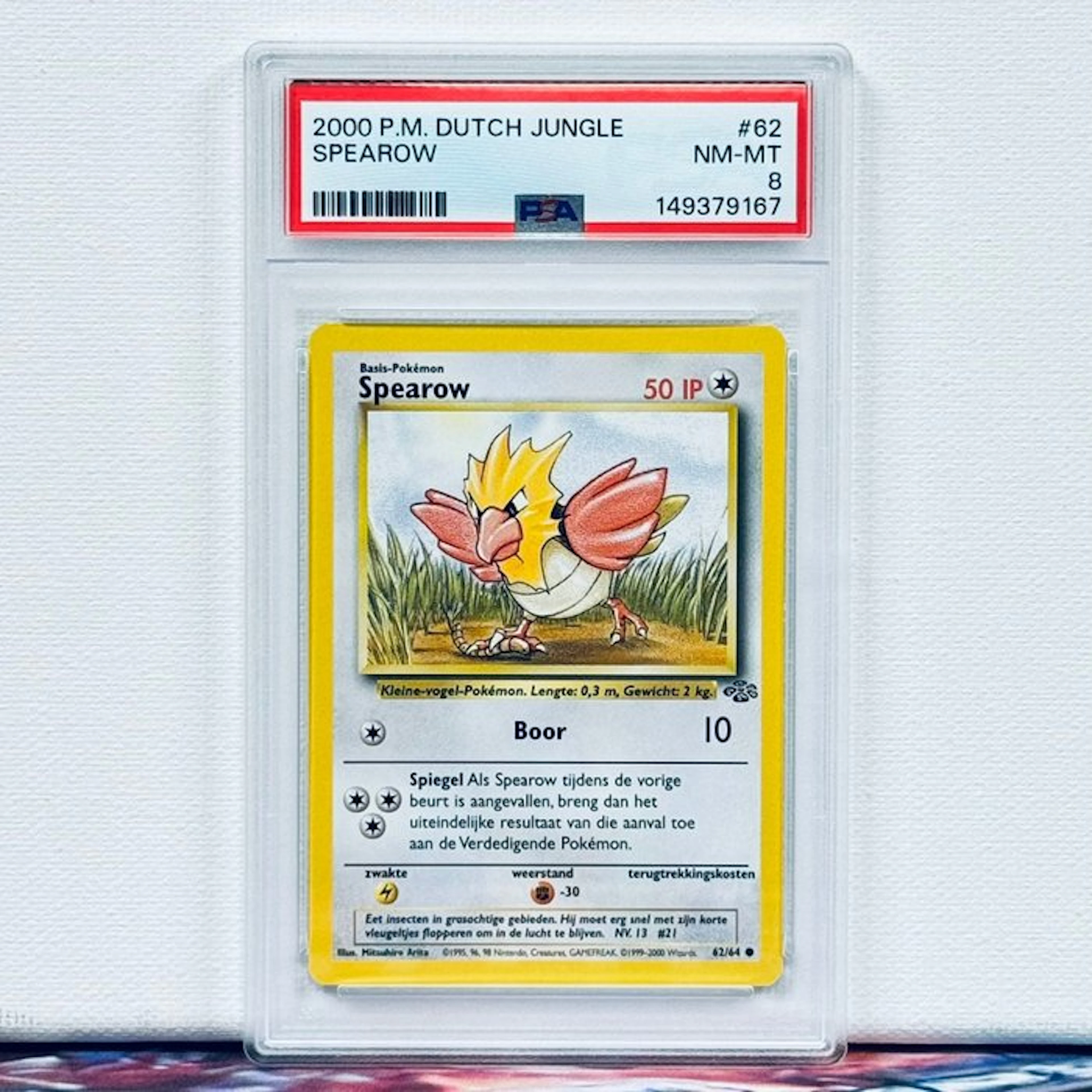 Pokémon Graded card - SPEAROW #62 2000 P.M. DUTCH JUNGLE - Pokémon - PSA 8