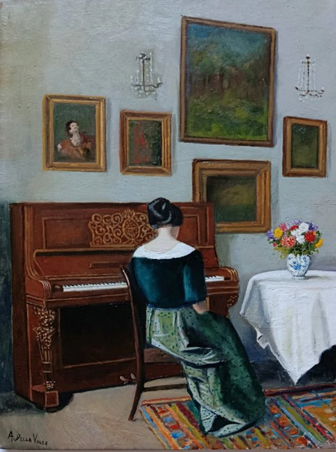 A. Della Valle (XX), da Carl Vilhelm - Dama al piano