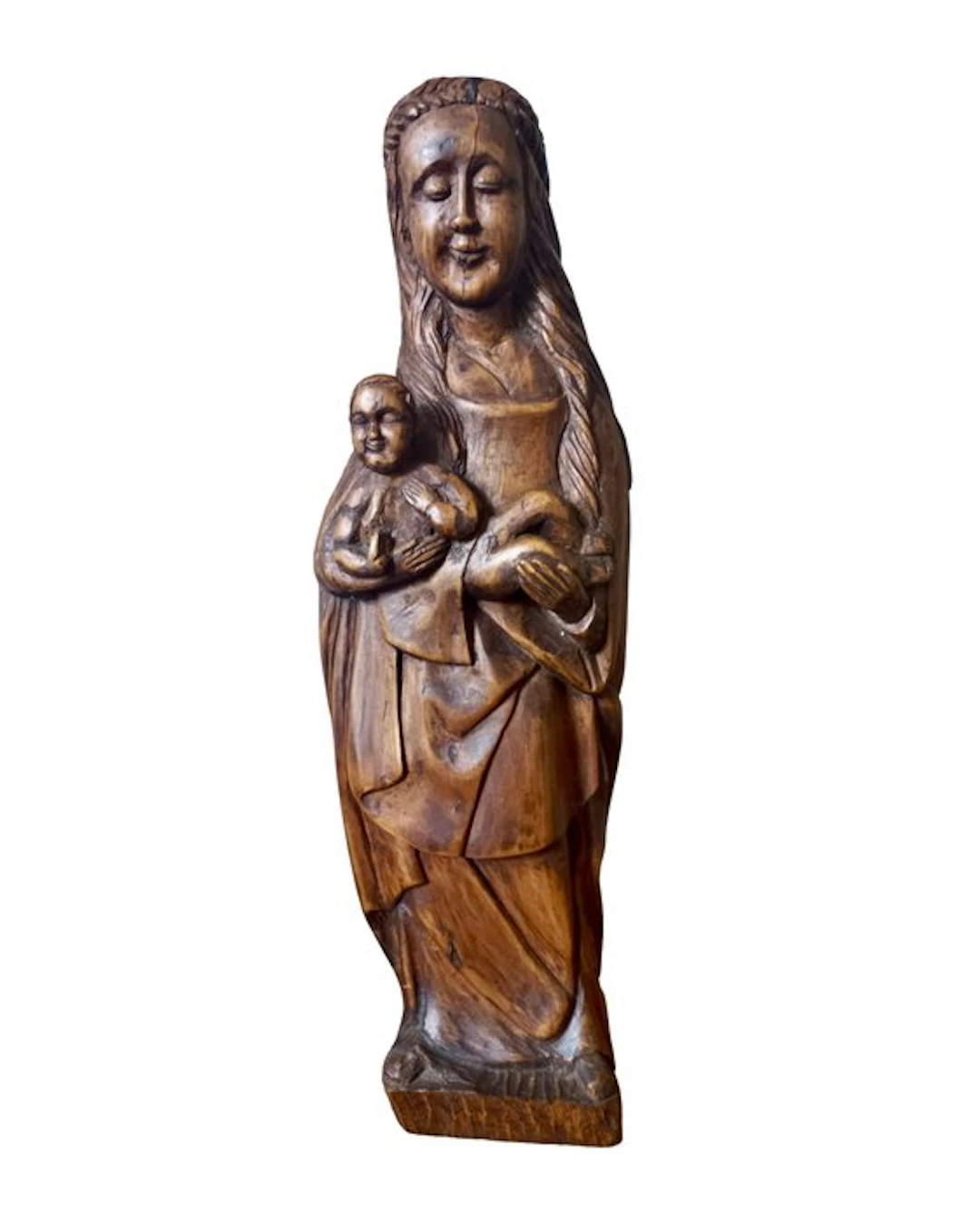 Statue, Madonnabeeld - 47 cm - Oak