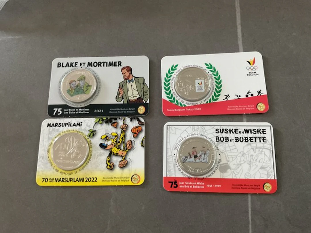 Belgium. 5 Euro 2020/2022 (4 stuks) (No reserve price)