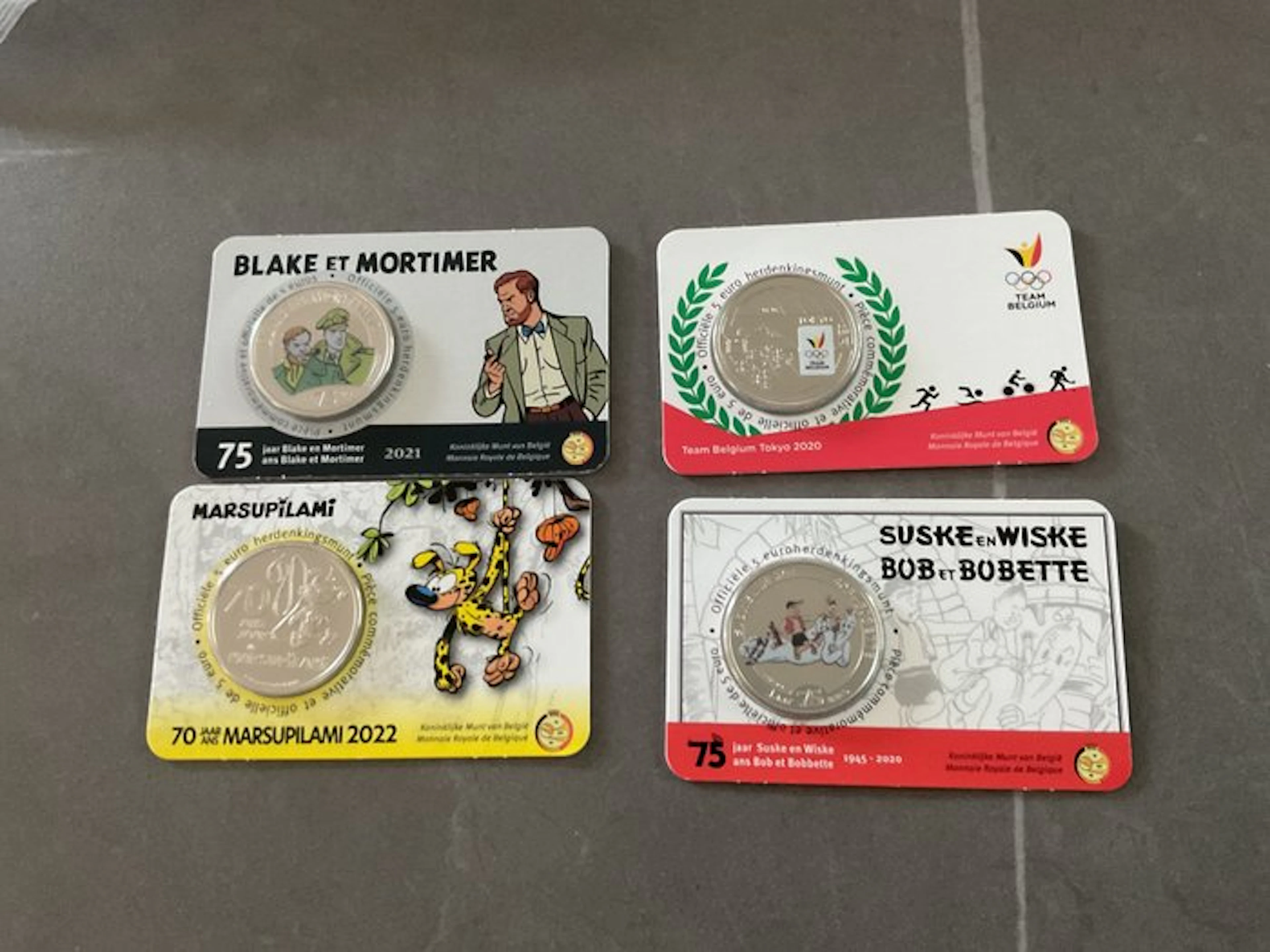 Belgium. 5 Euro 2020/2022 (4 stuks) (No reserve price)