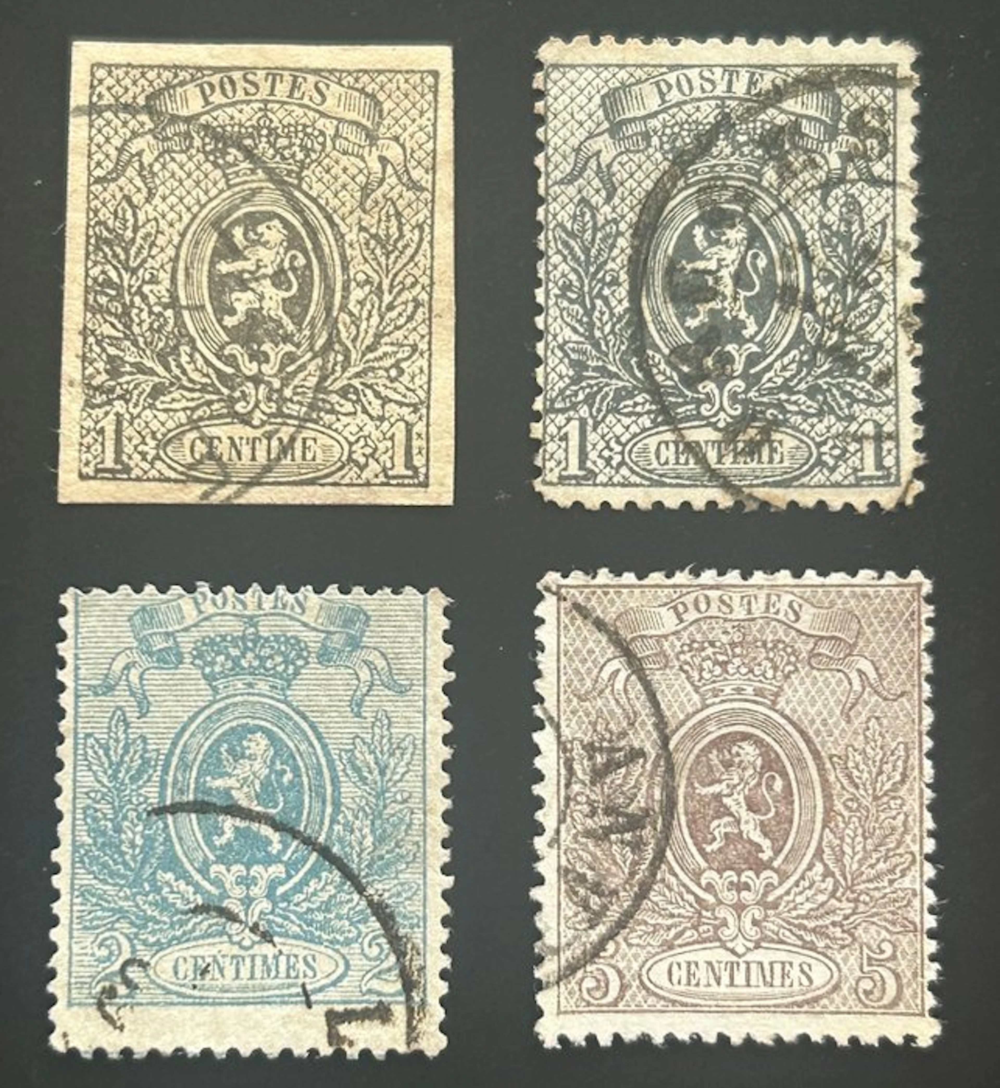 Belgium 1866/1867 - Little Lion: untanned (luxury margins) and the full range