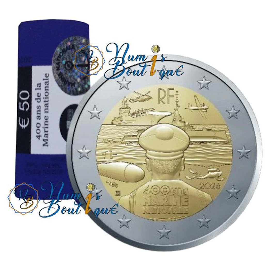 France. 2 Euro 2026 "Marine Nationale" (25 coins) in Roll (No reserve price)