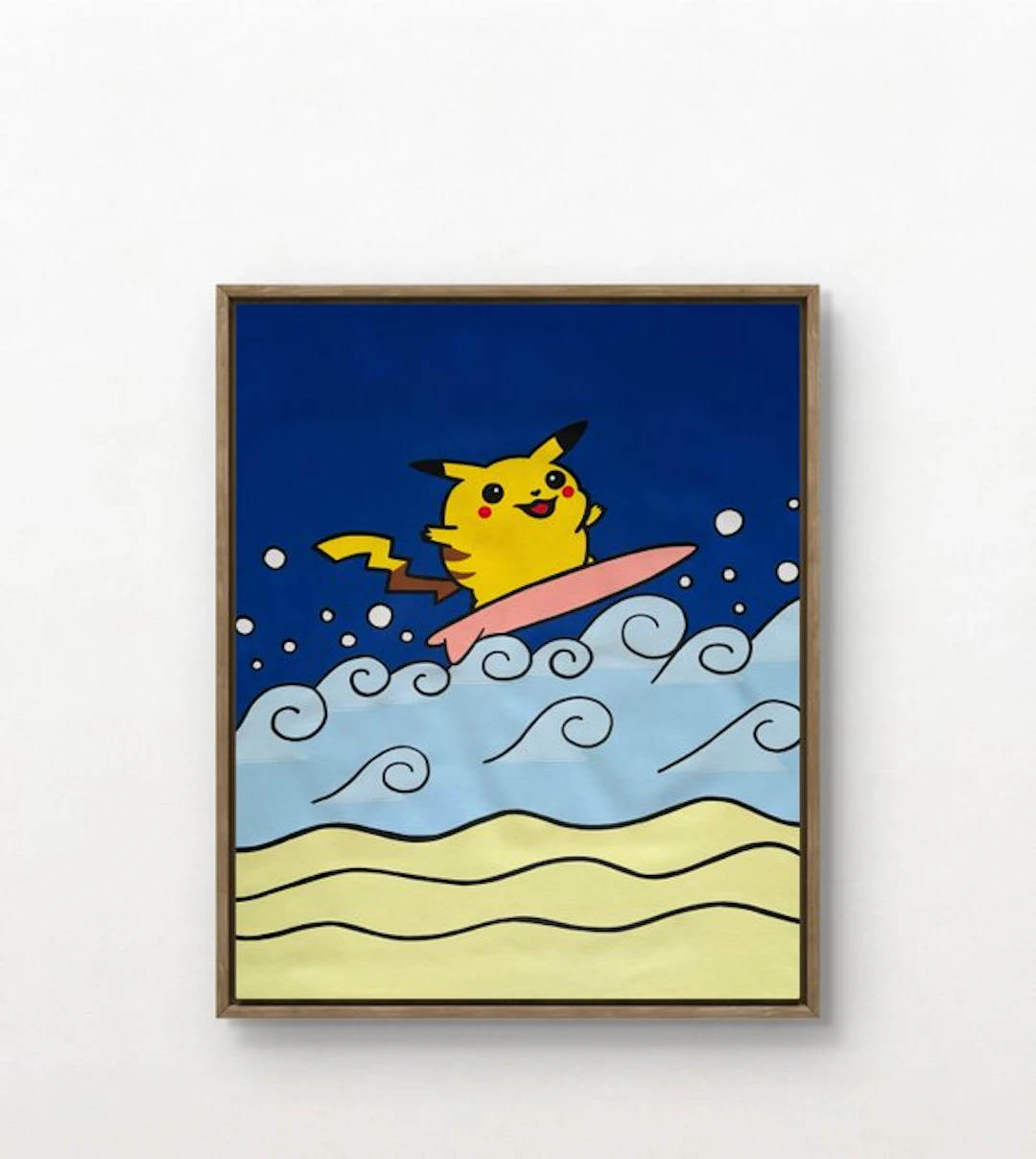 isem (1985) - Surfing pikachu X Pokemon (size 70x50cm 100% hand paint)